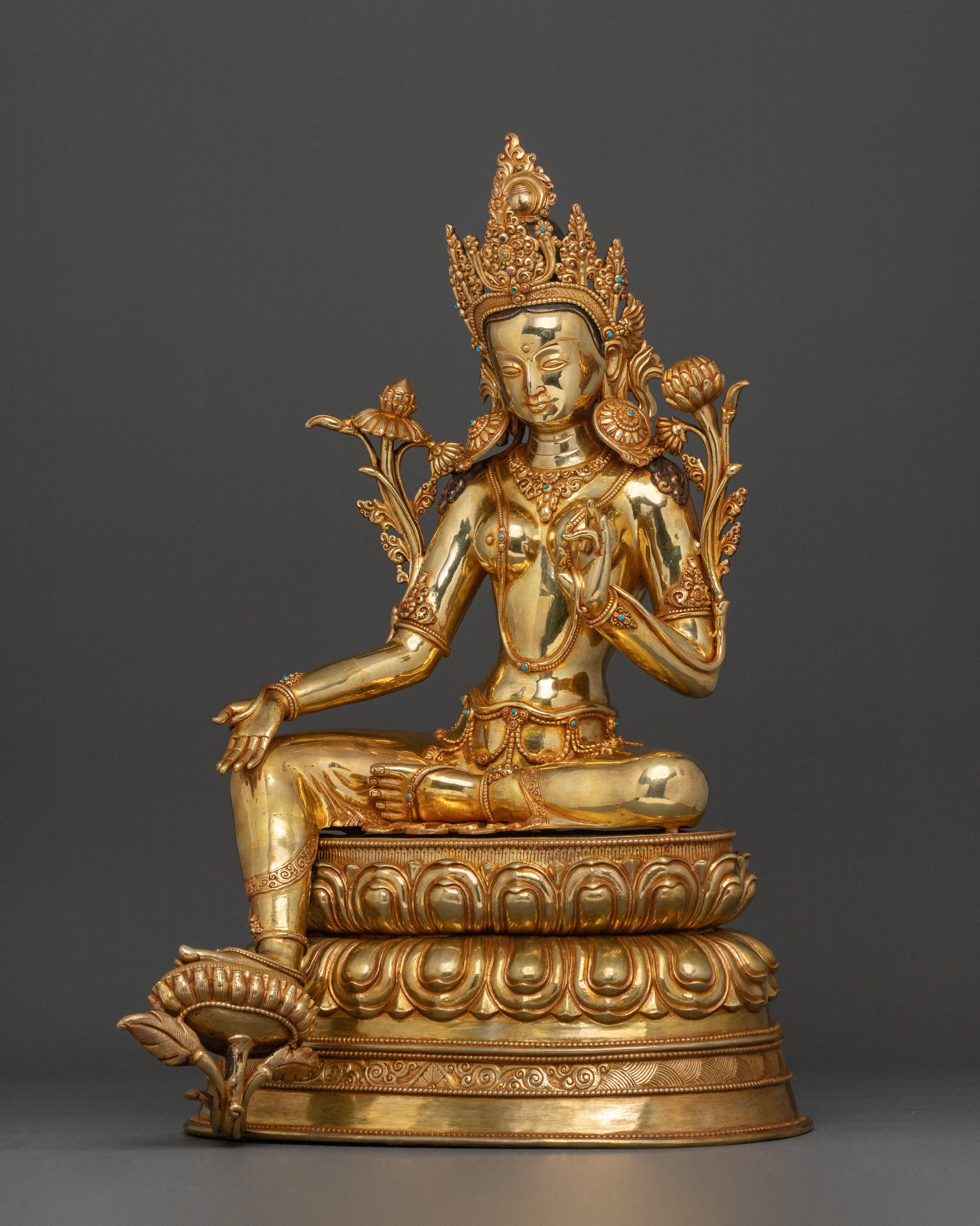Green Tara Blessing Sculpture | Meditation Decor