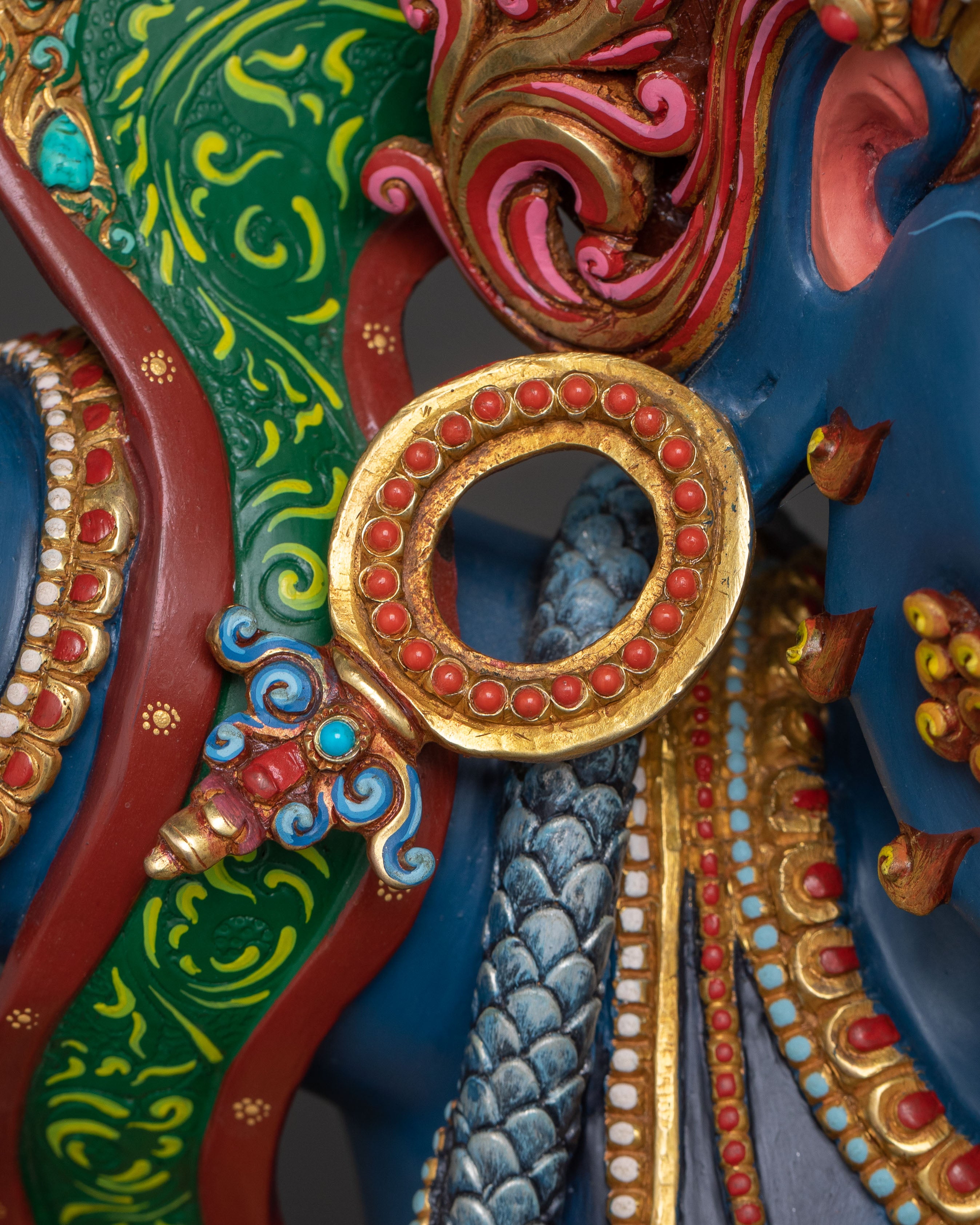 Golden Vajrapani Blessing Statue: Gilded Majesty from Nepal