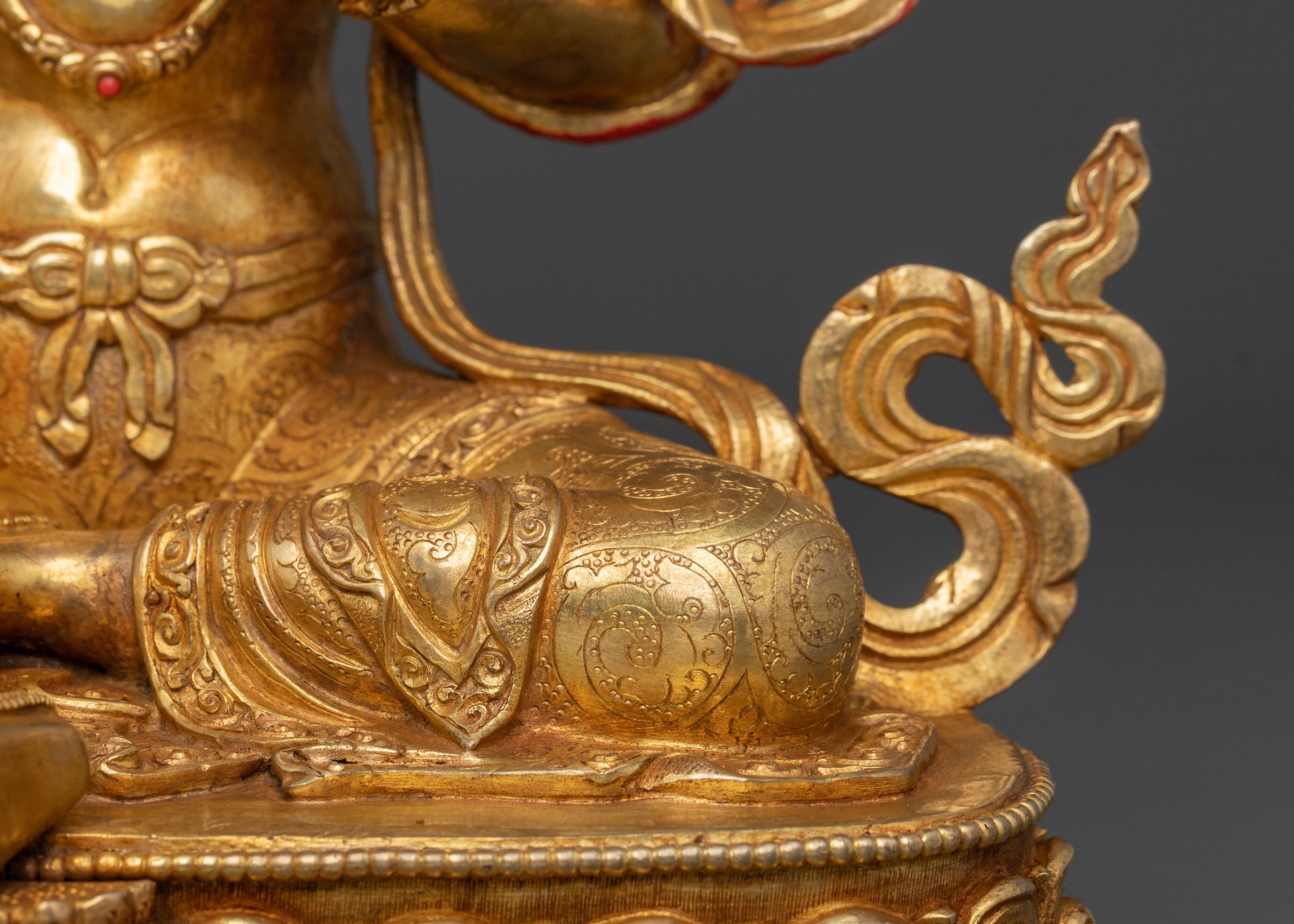 Green Tara Blessing Statue with 24K Gold Glided
