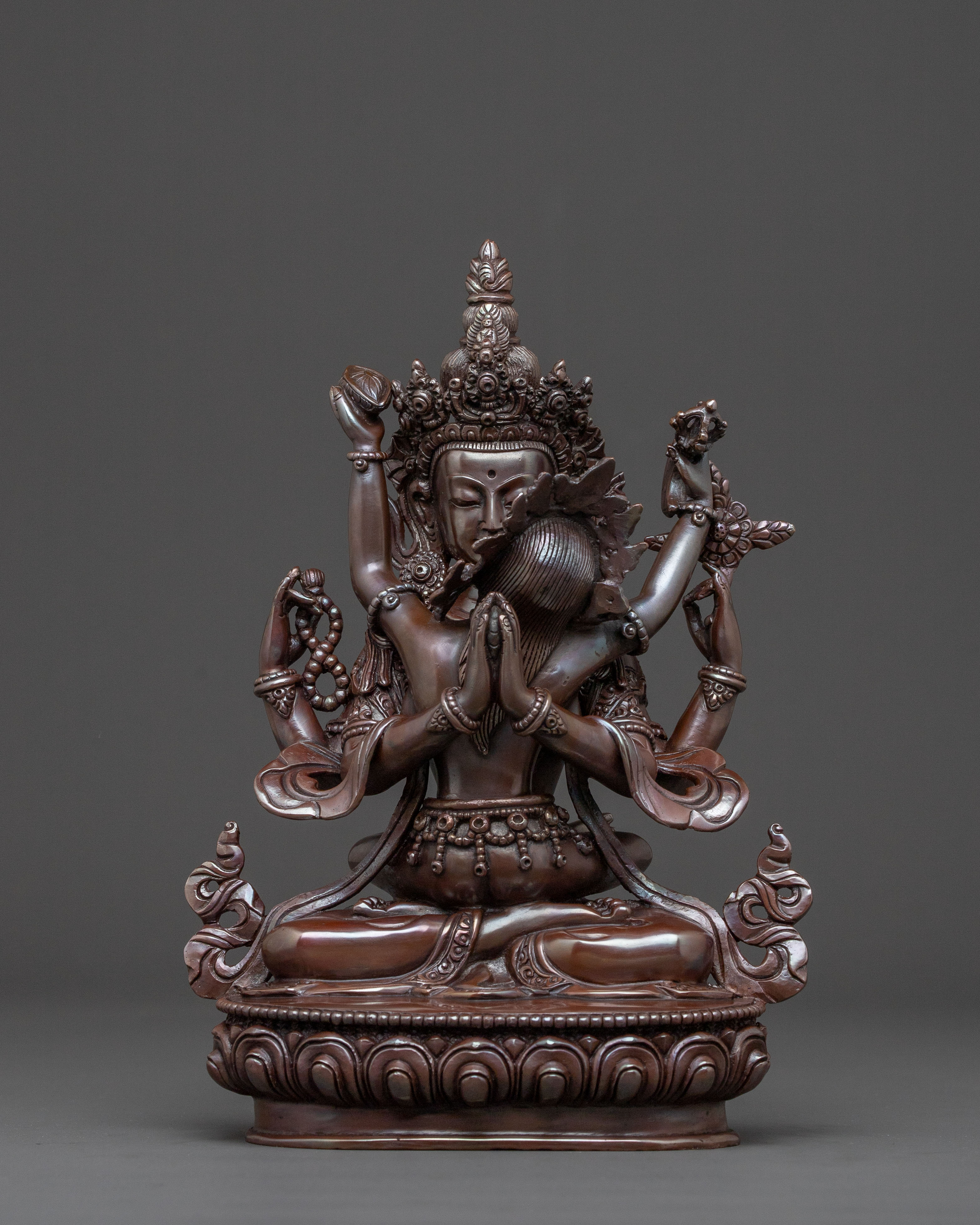 Chenrezig With Consort Statue: Compassion Deity
