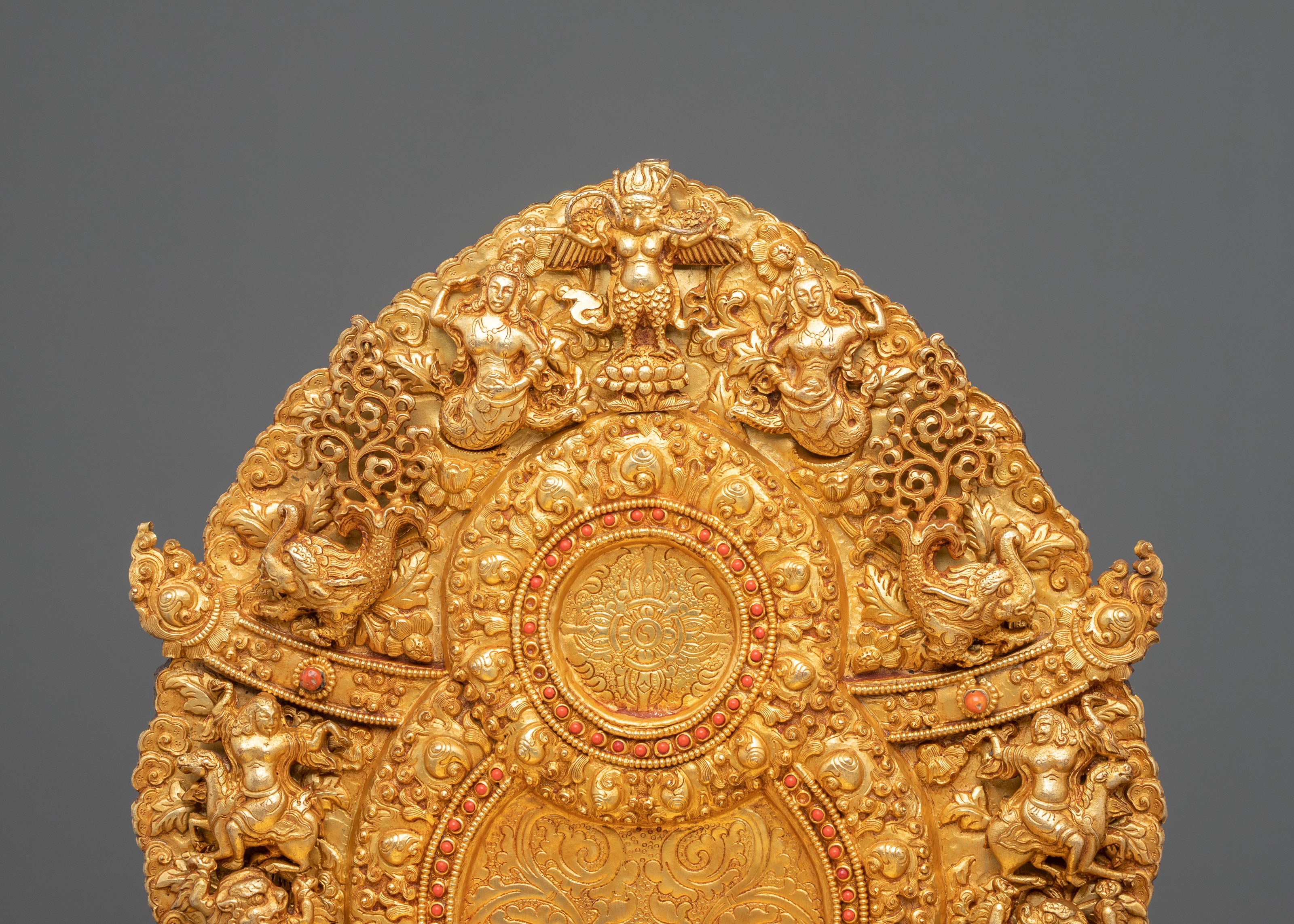 Shakyamuni Buddha Sacred Sculpture with Throne | Symbol of Wisdom Peace