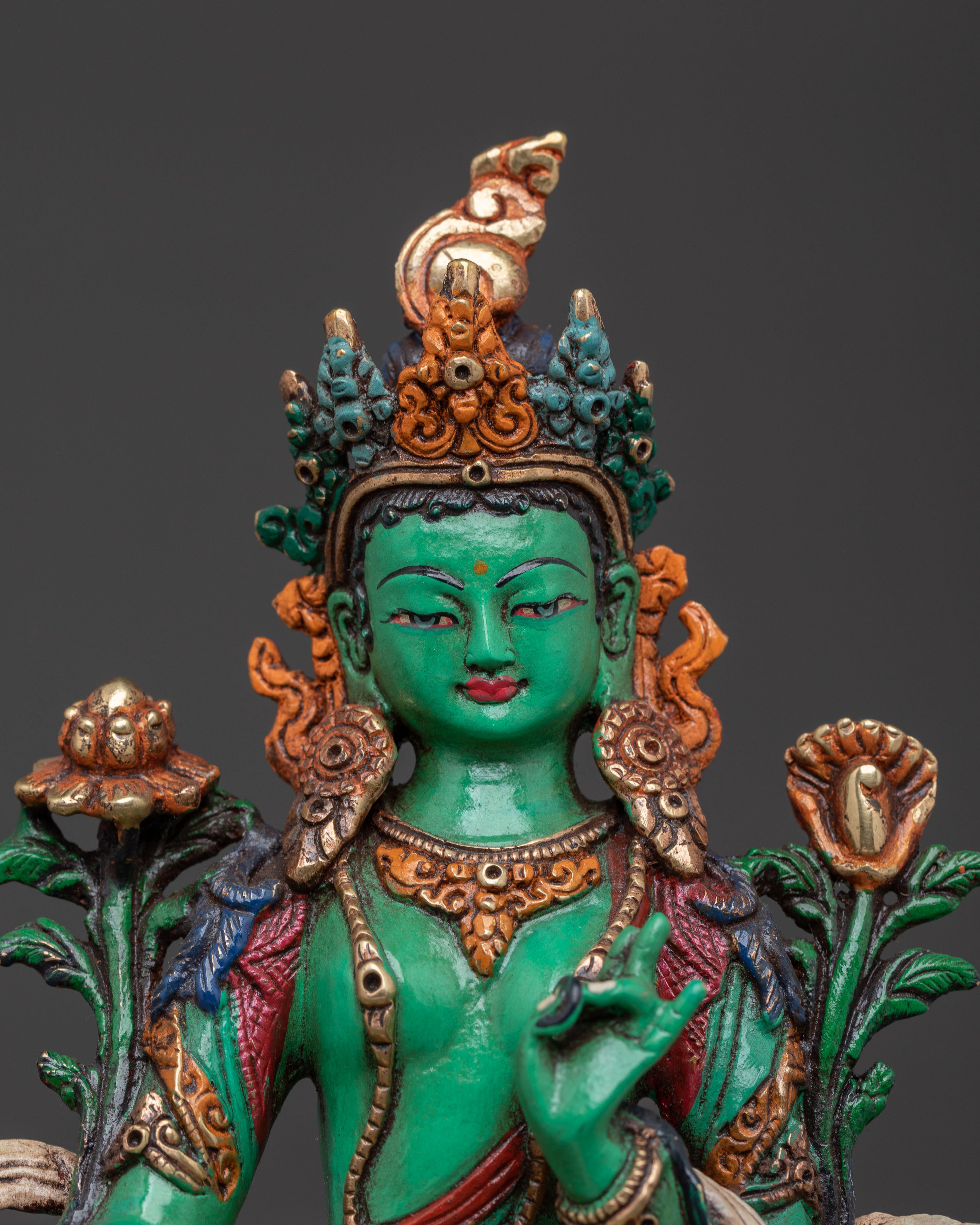 Mother of Liberation Green Tara Figurine | Sacred Buddhist Statue