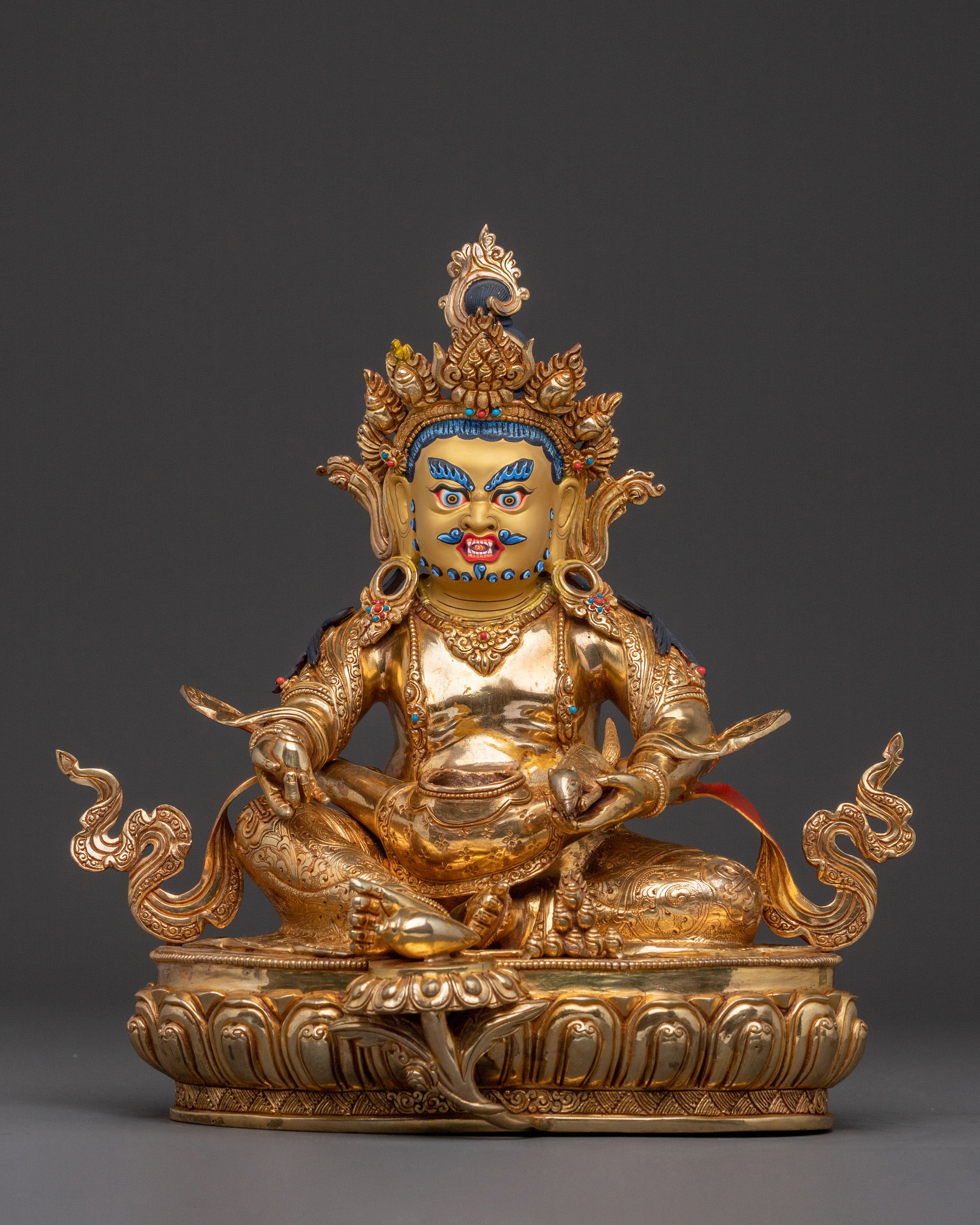 Green Dzambhala Spiritual Statue| Buddhist Wealth Deity