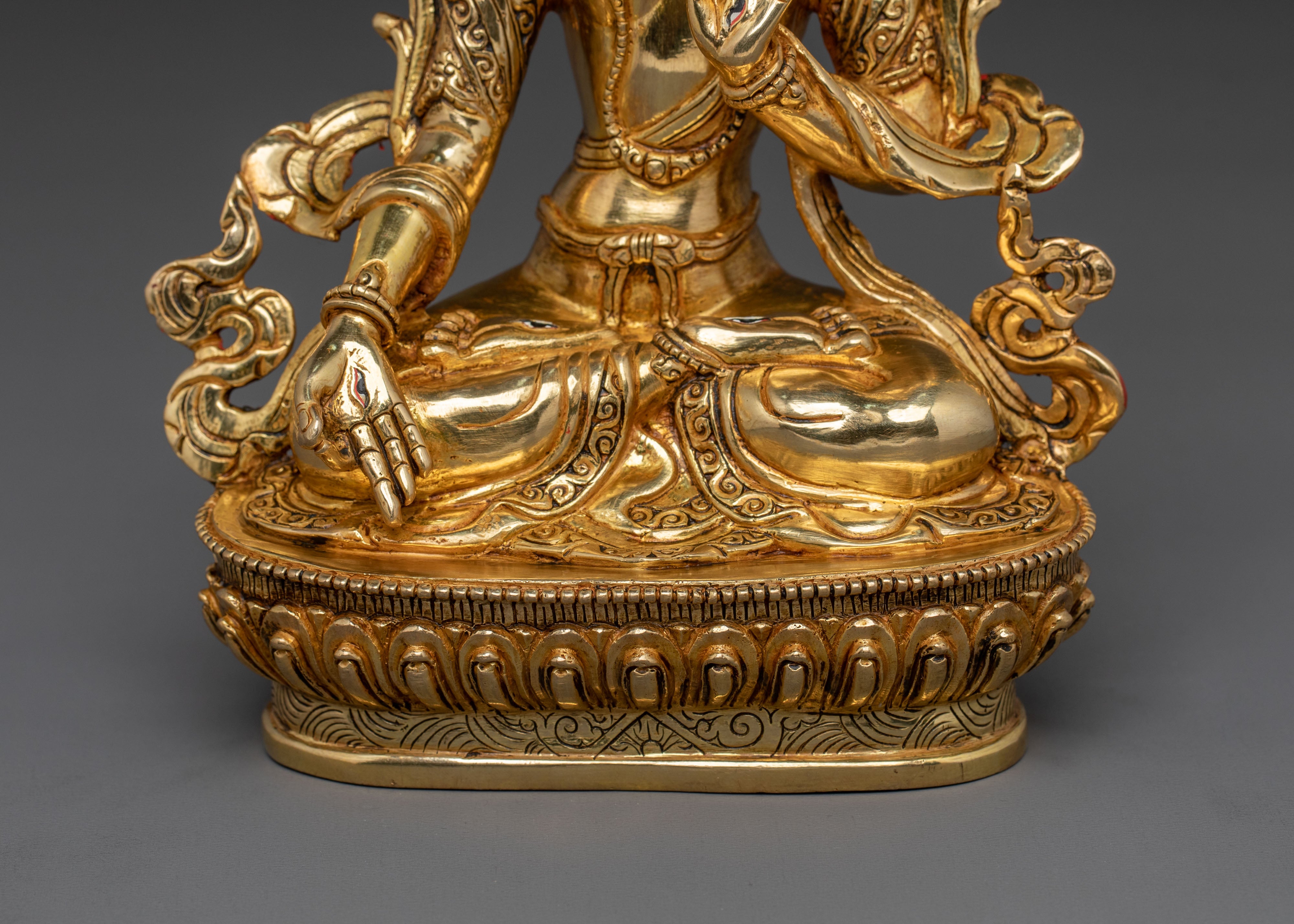 Handcrafted White Tara Sacred Sculpture | Compassion Deity of Long Life