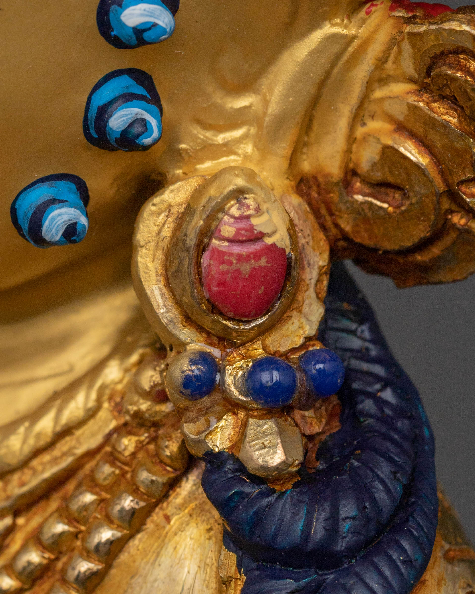 Holy Statue of Dzambhala | Exquisite 24K Gilded Copper Statue