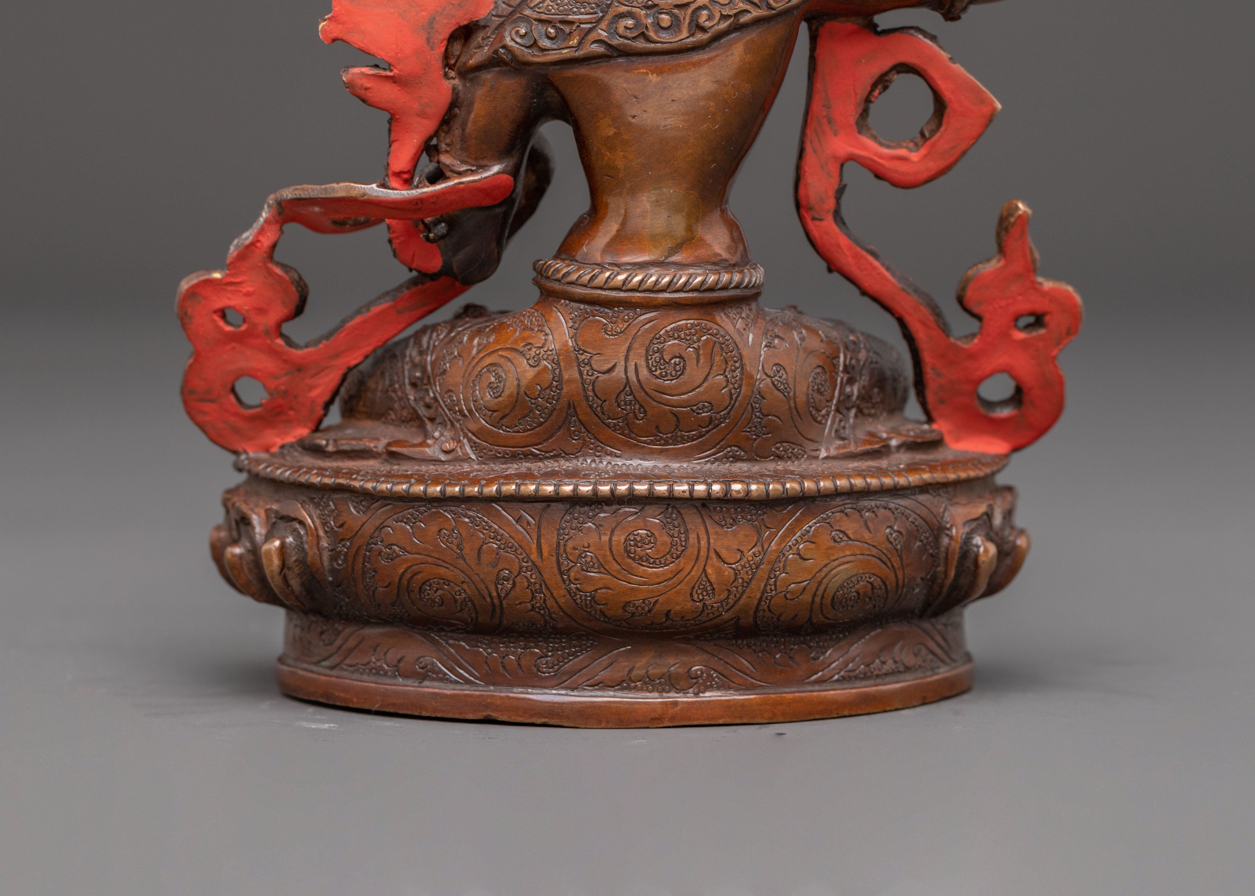 Handcrafted Golden Manjushri Statue | Deity of Transcendent Wisdom