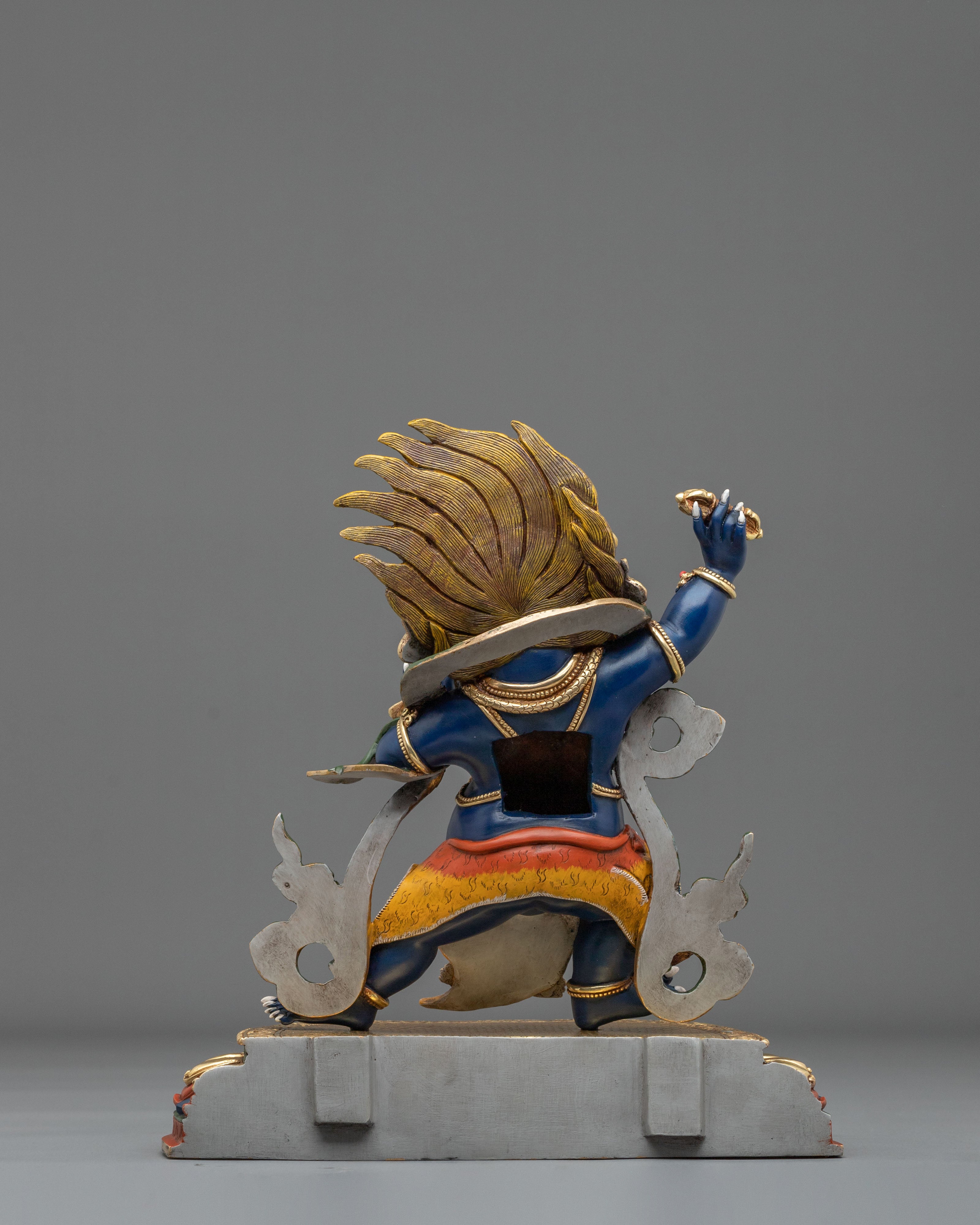 Copper Vajrapani Statue with Gold and Acrylic Painting | Buddhist Guardian
