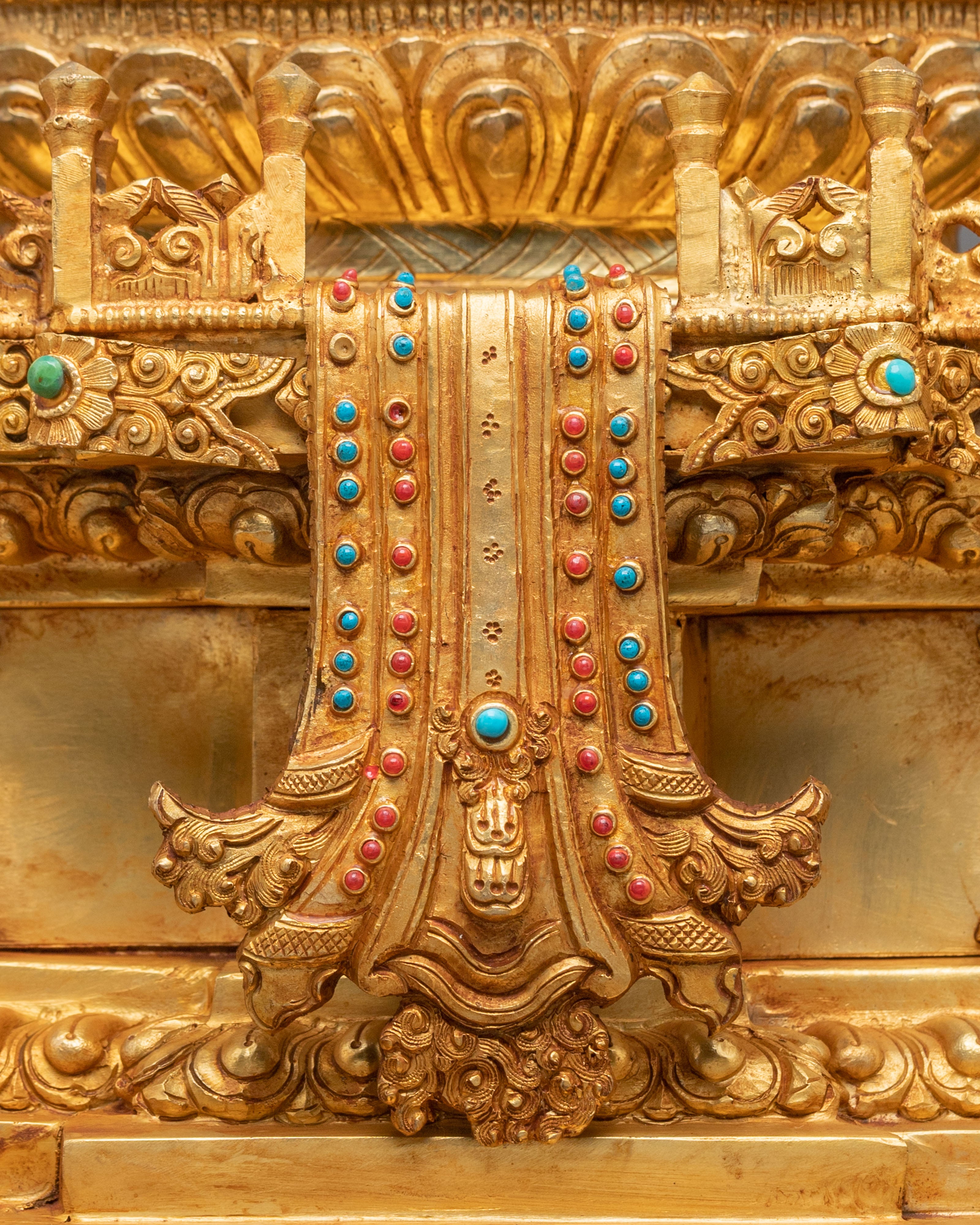 Shakyamuni Buddha Sacred Sculpture with Throne | Symbol of Wisdom Peace