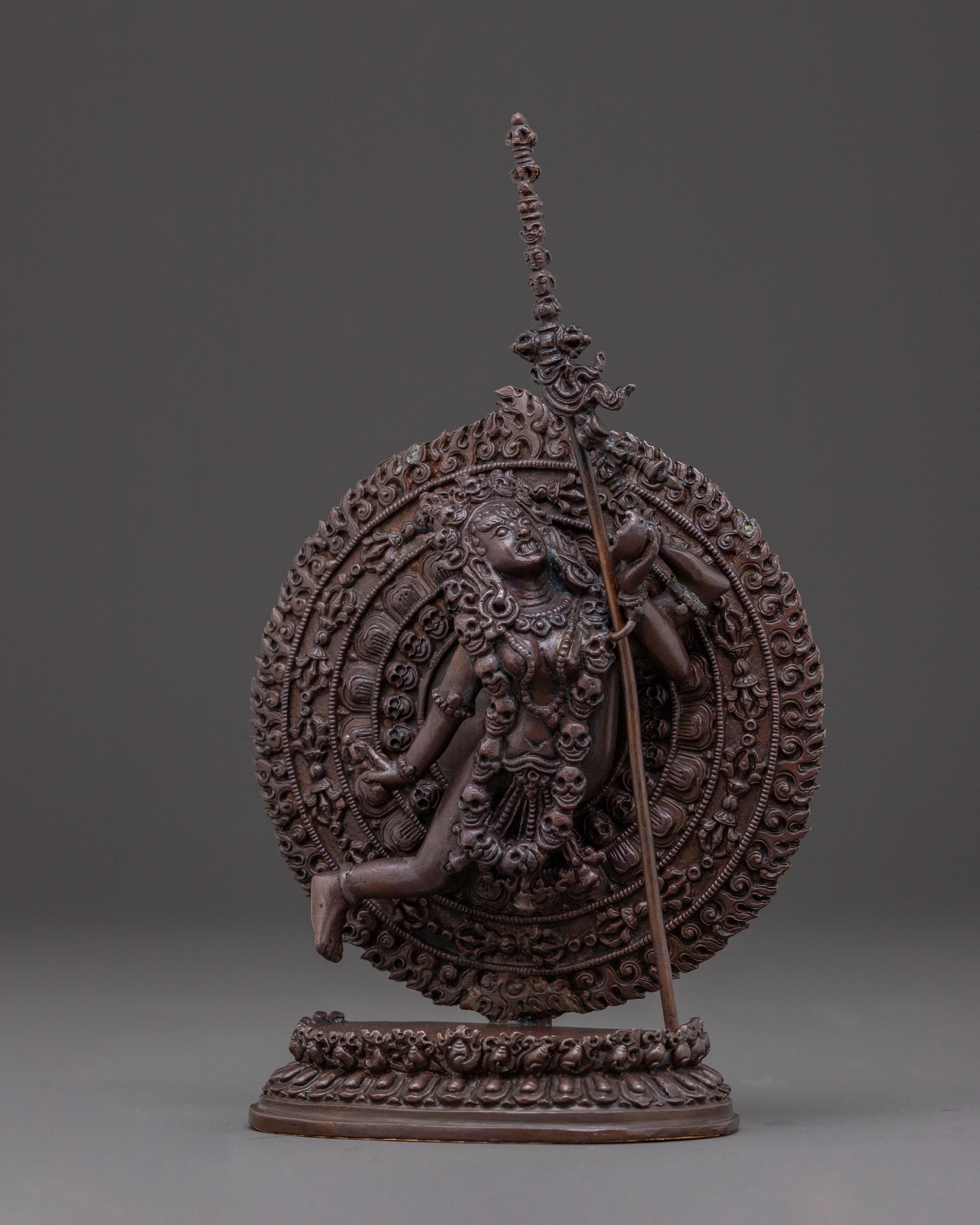 Dakini Queen Vajrayogini Statue for Rituals in Oxidized Copper