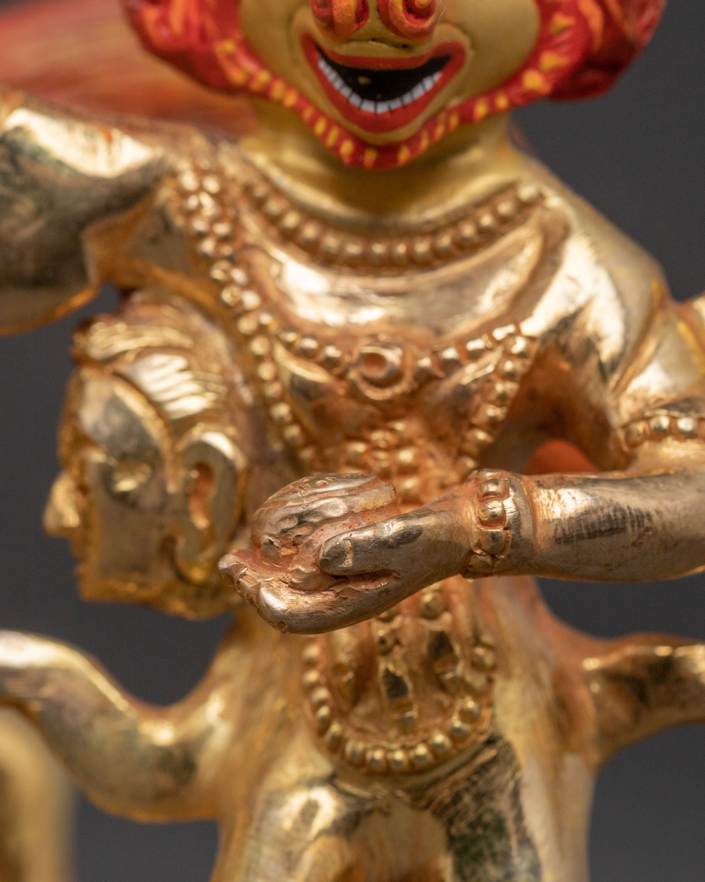 Palden Lhamo Wrathful Statue – Hand-Gilded Copper Art
