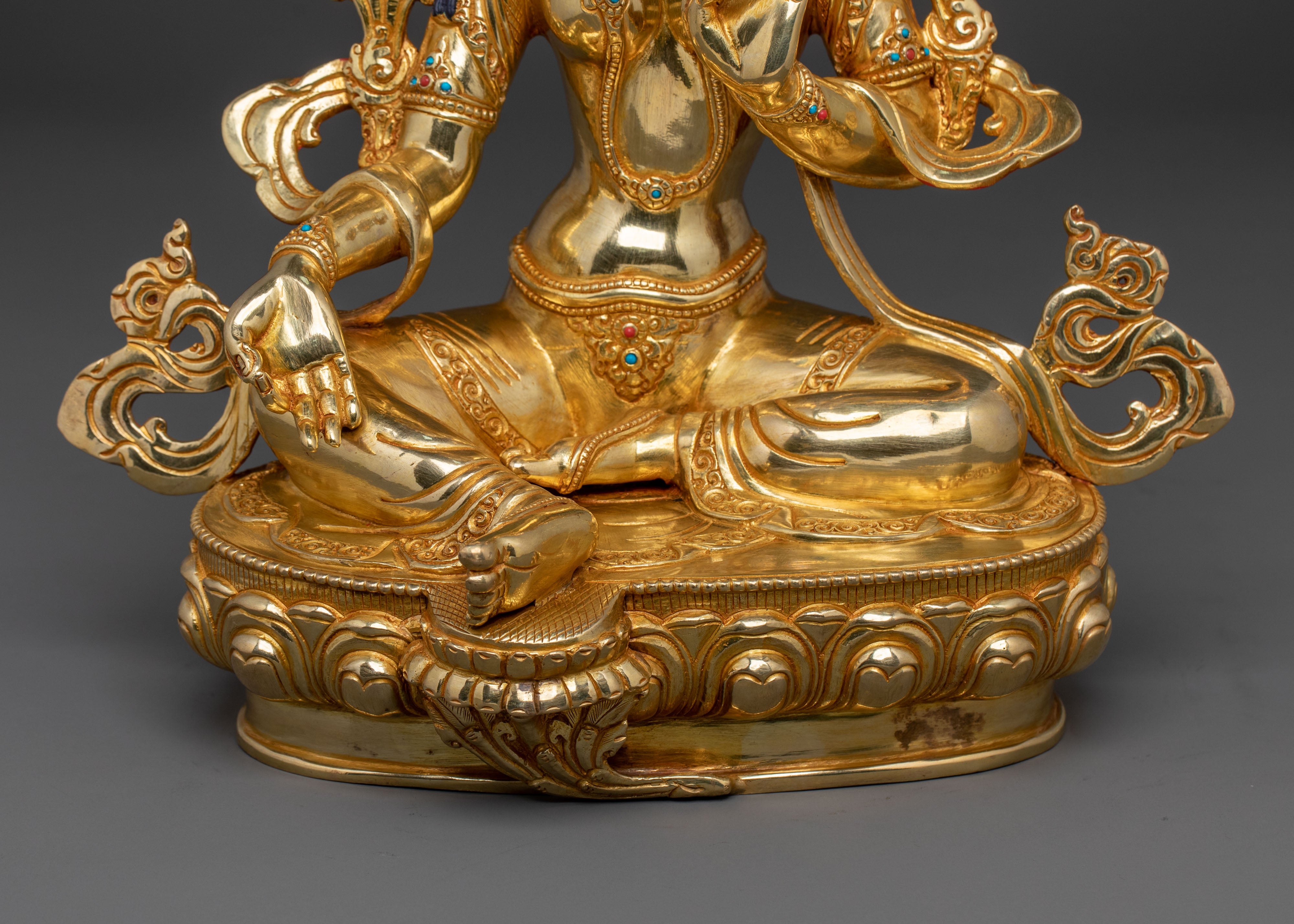 Green Tara Guardian Statue | Himalayan Buddhist Sculpture