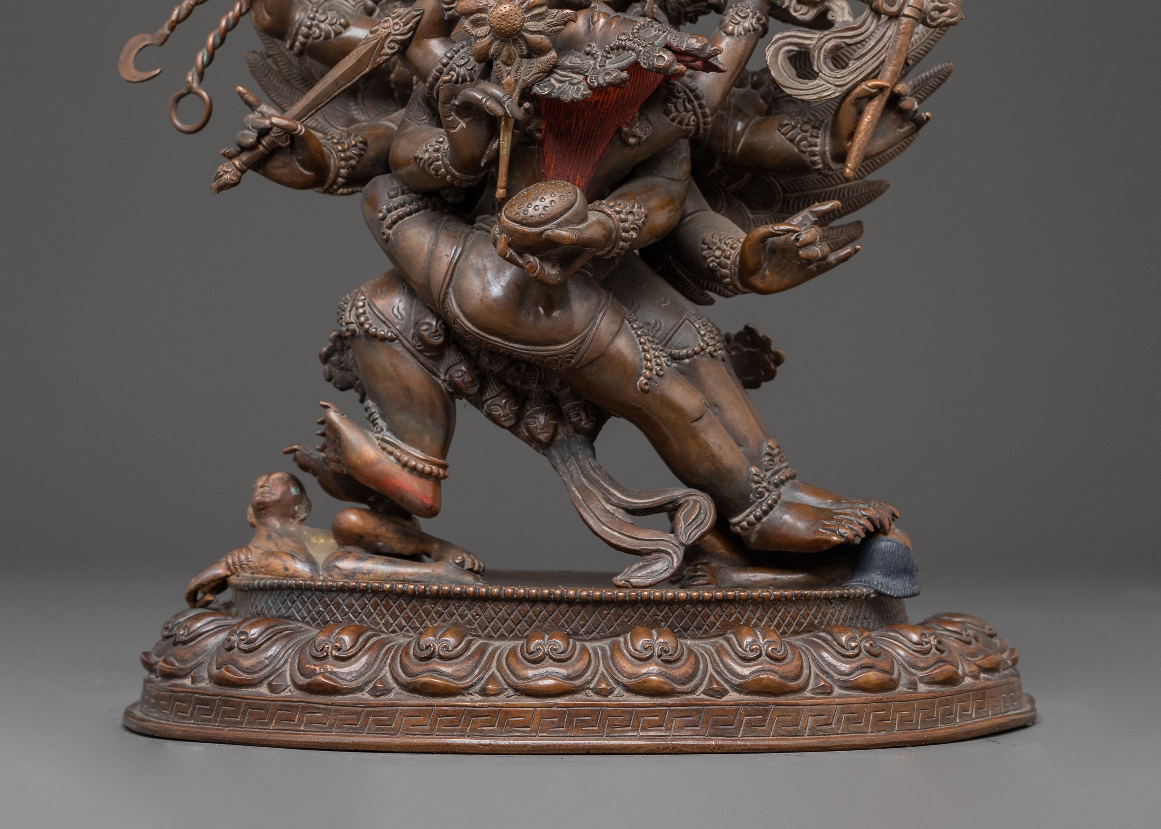 Handmade Hayagriva Oxidized Copper Statue | Fierce Tantric Deity