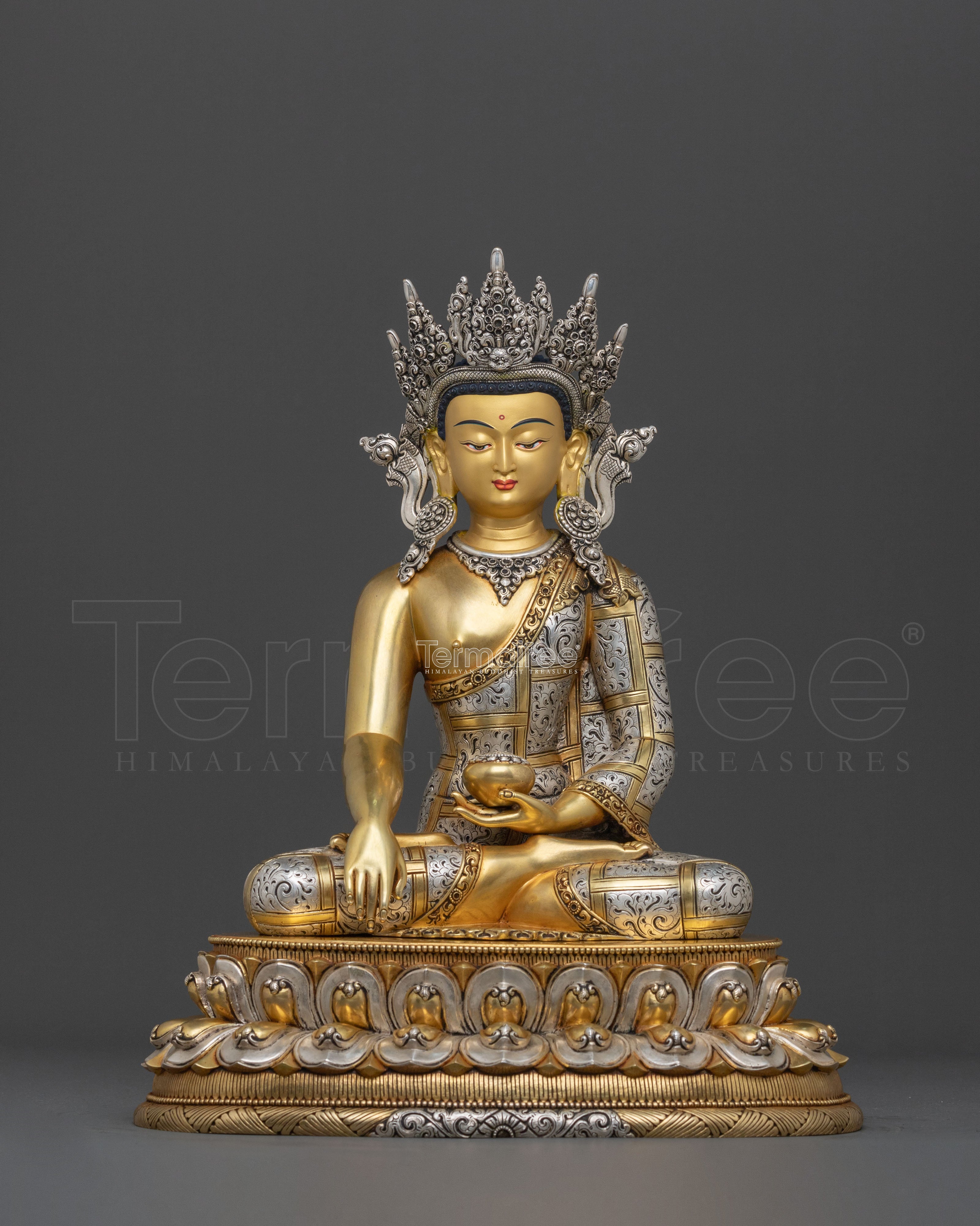Tibetan Crown Shakyamuni Buddha Sculpture