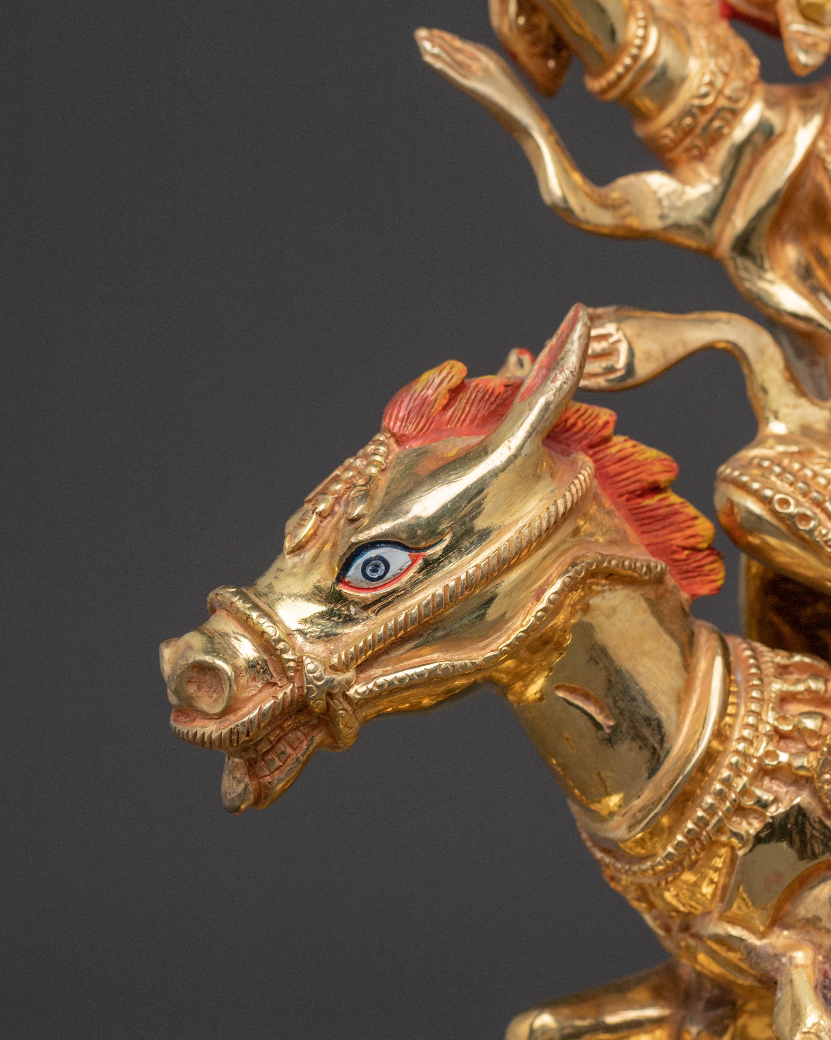 Palden Lhamo Wrathful Statue – Hand-Gilded Copper Art