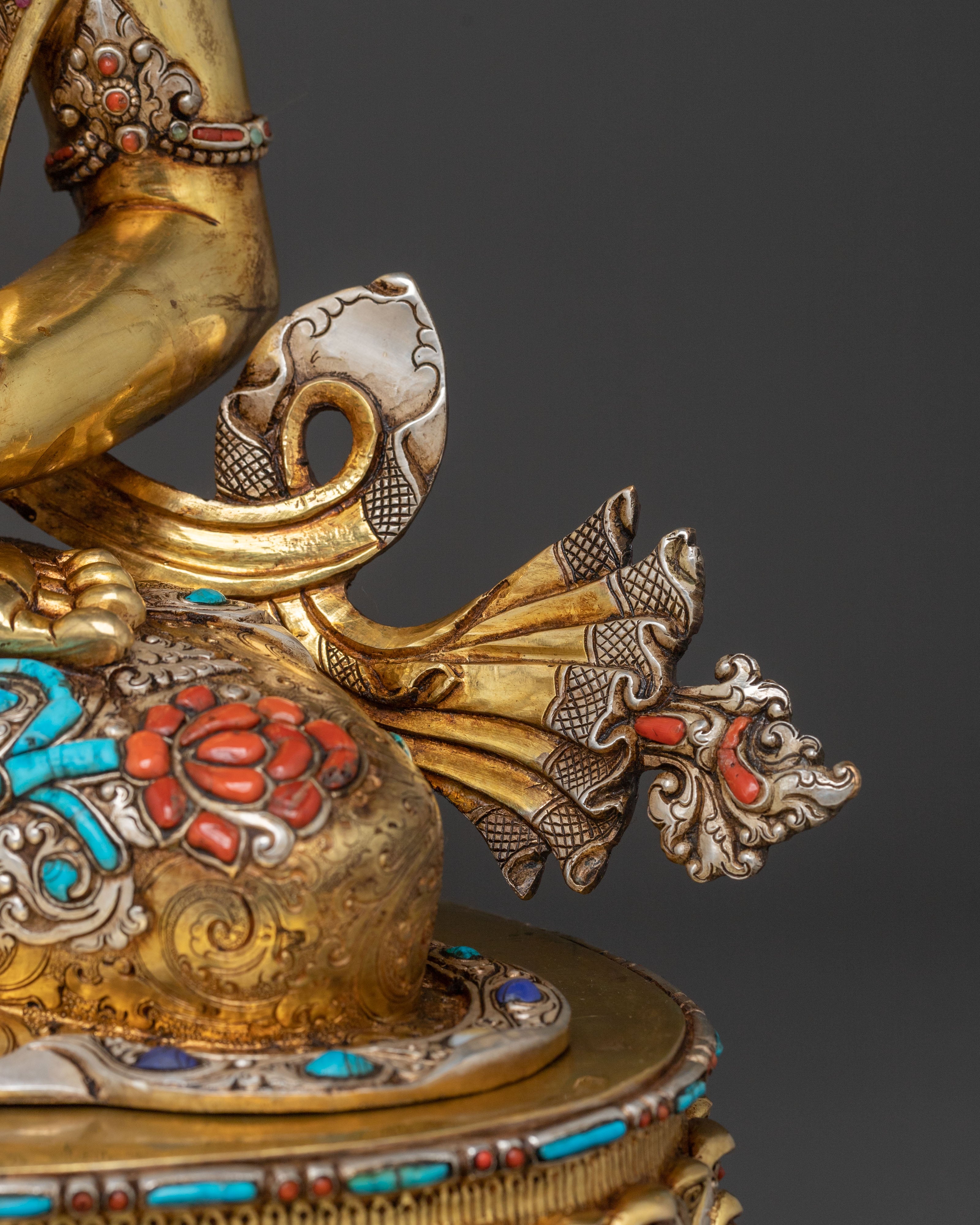 Amitayus 24k Gold Gilded Statue | Altar Home Decor
