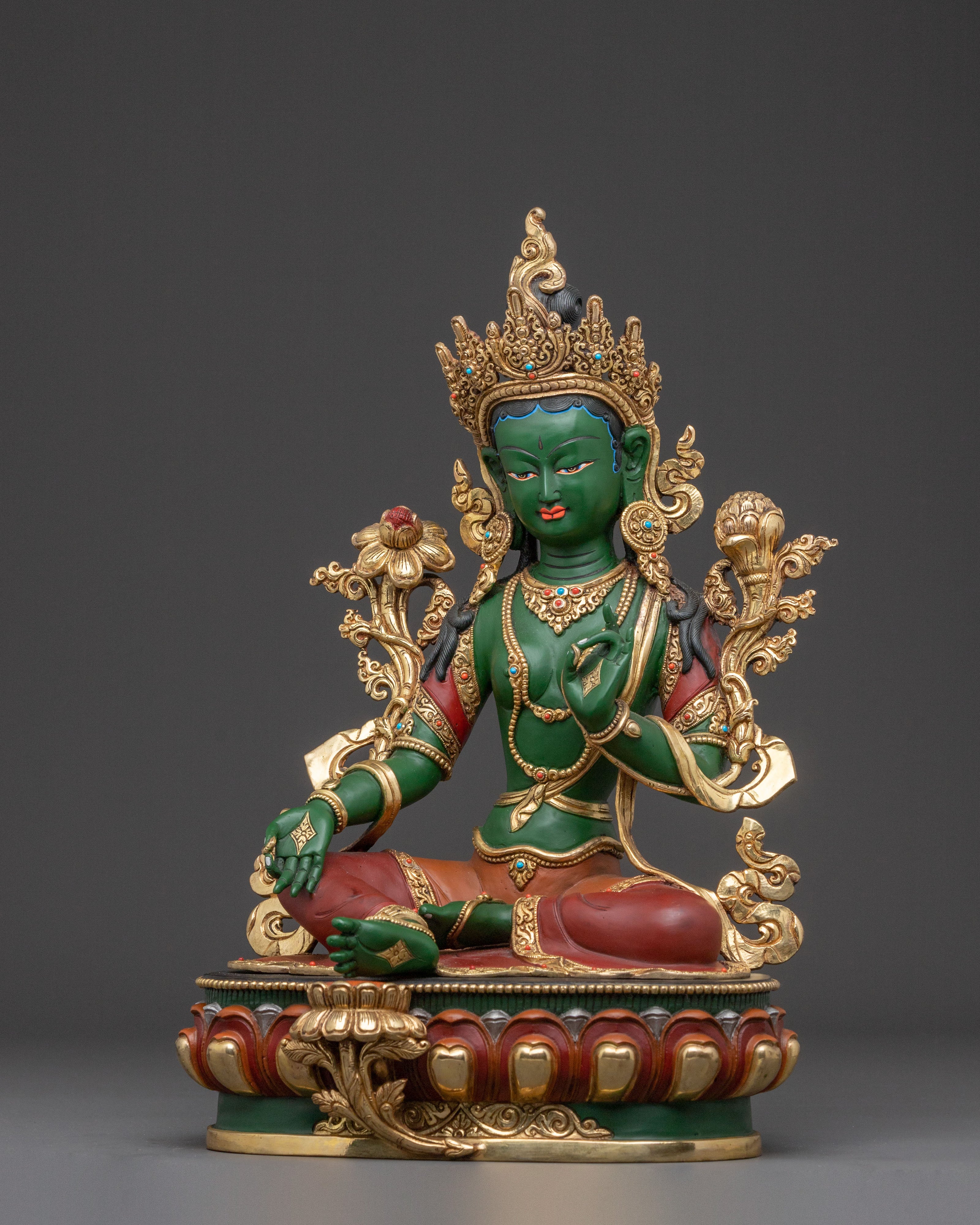 Green Tara Statue Mother of Mercy – Handcrafted in Nepal