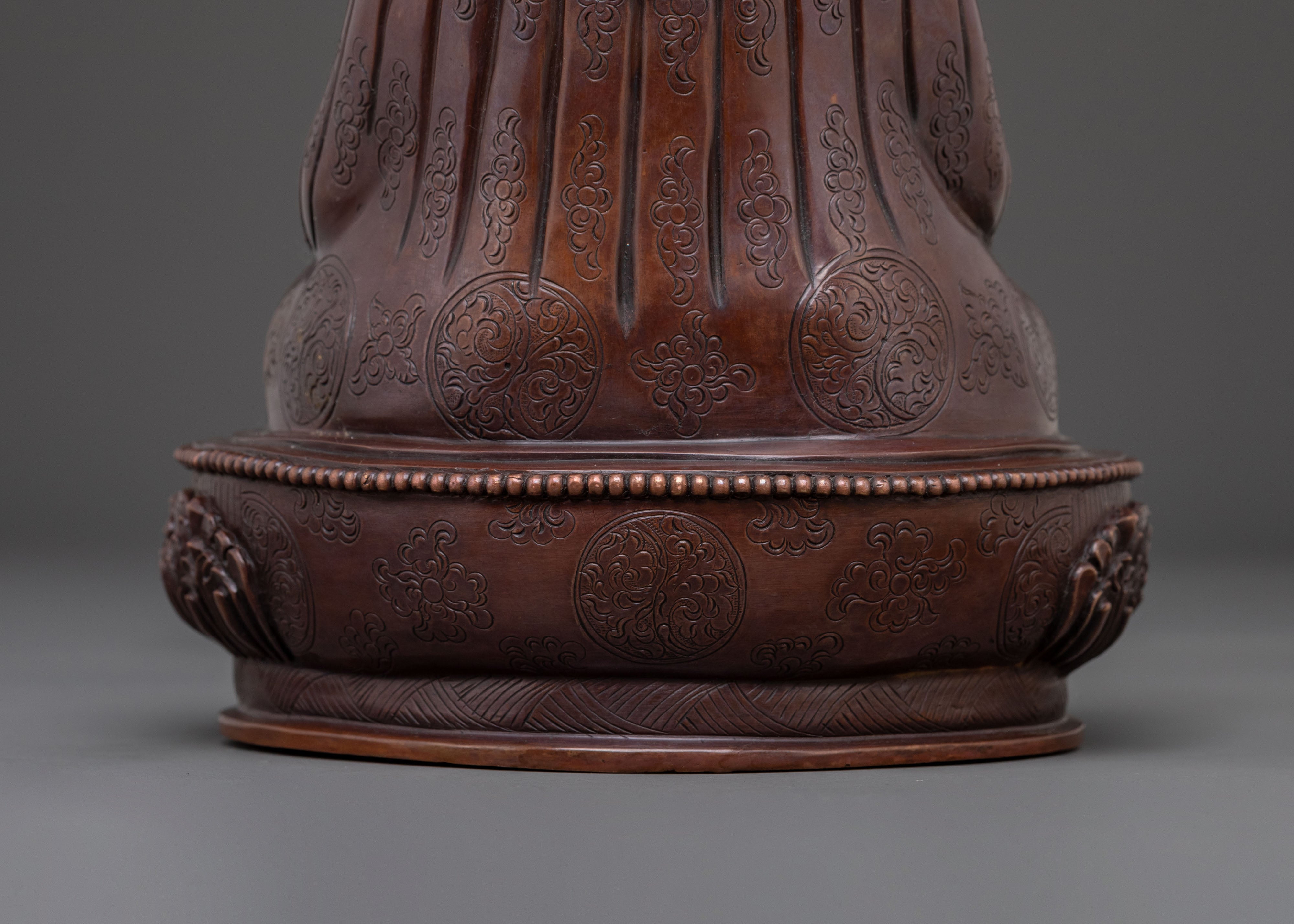 Guru Dewa Chenpo Statue in Oxidized Copper