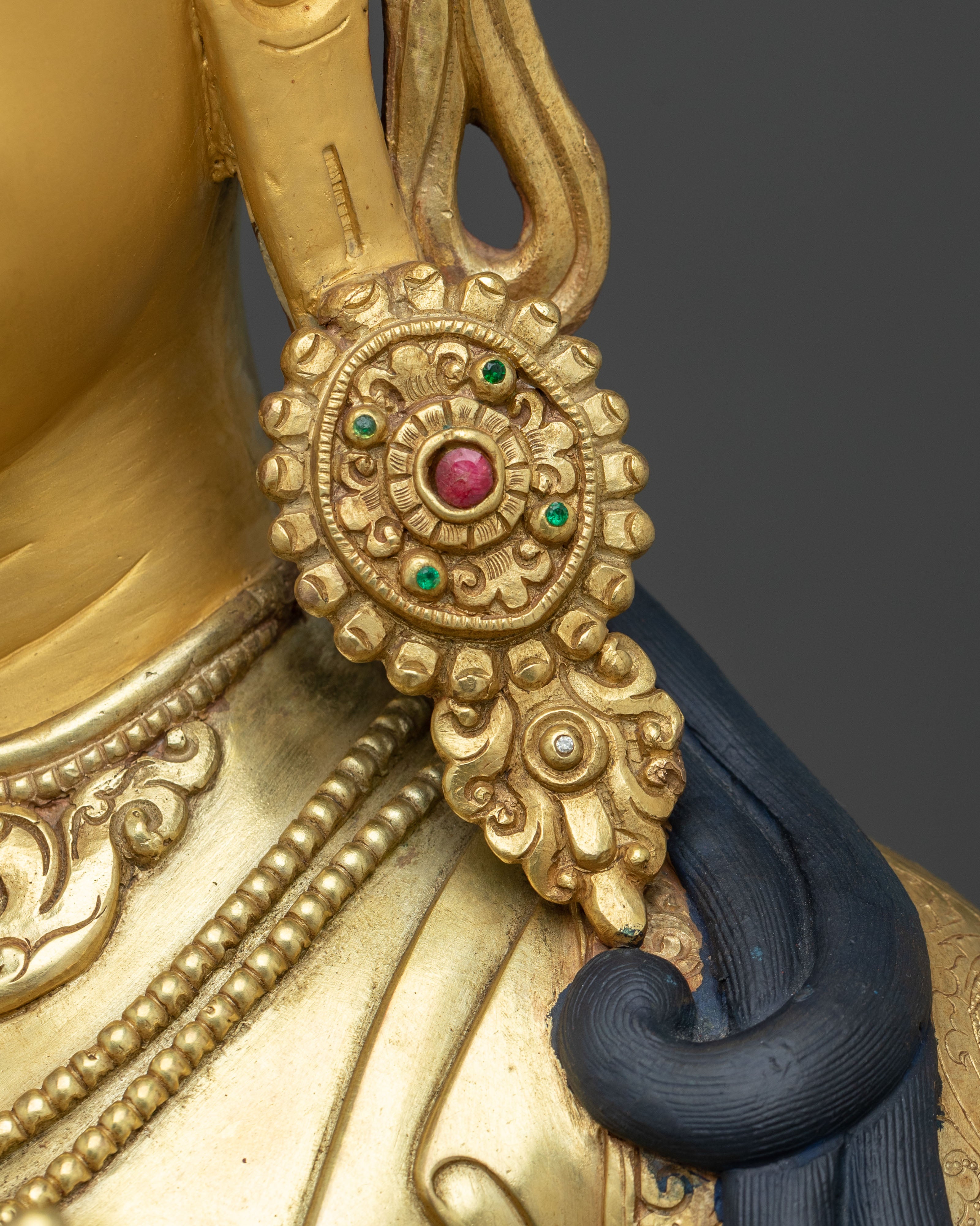 Handmade Green Tara Copper Sculpture | Buddhist Protector