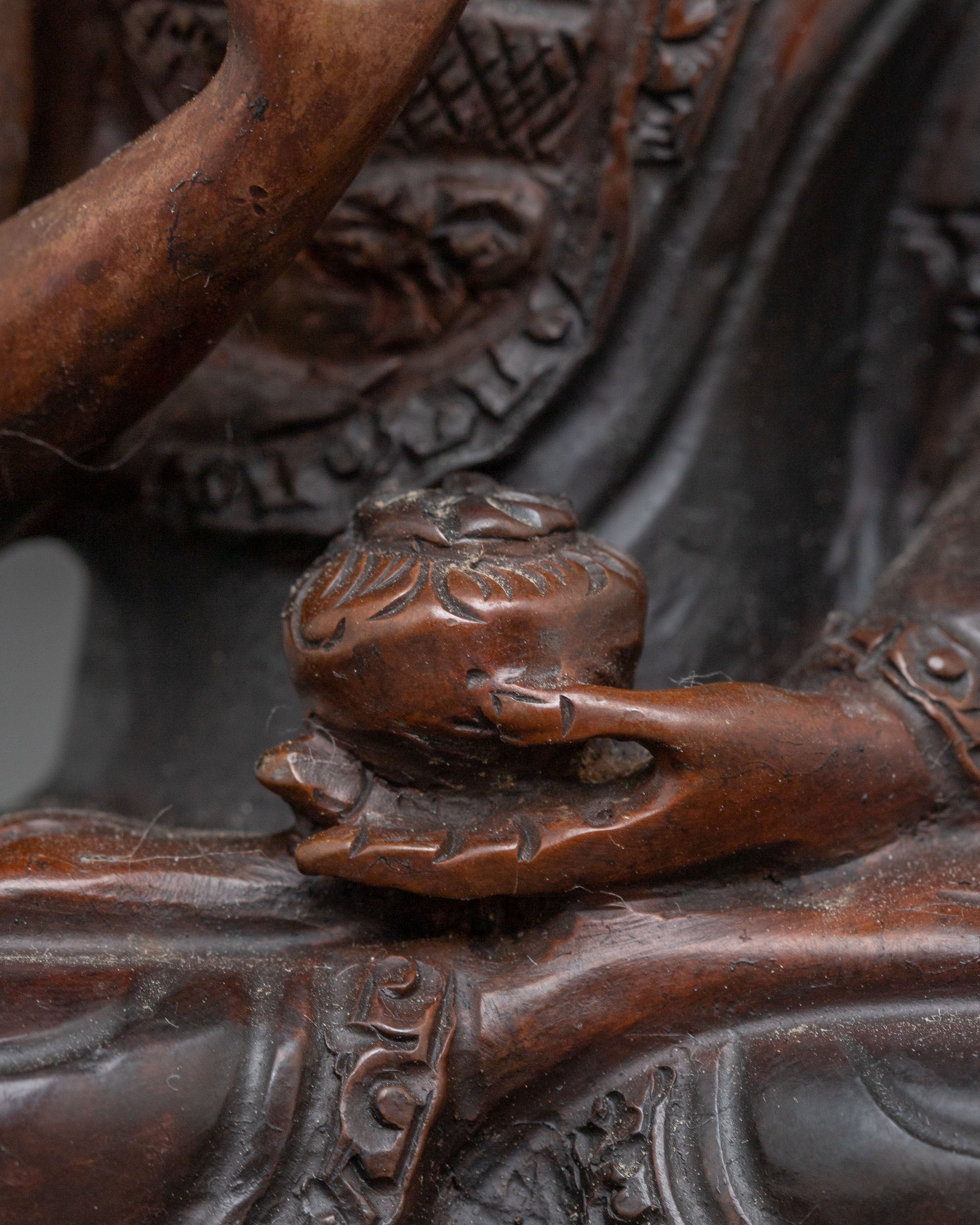 Handmade Amogasiddhi Oxidized Copper Statue | Protector Buddha