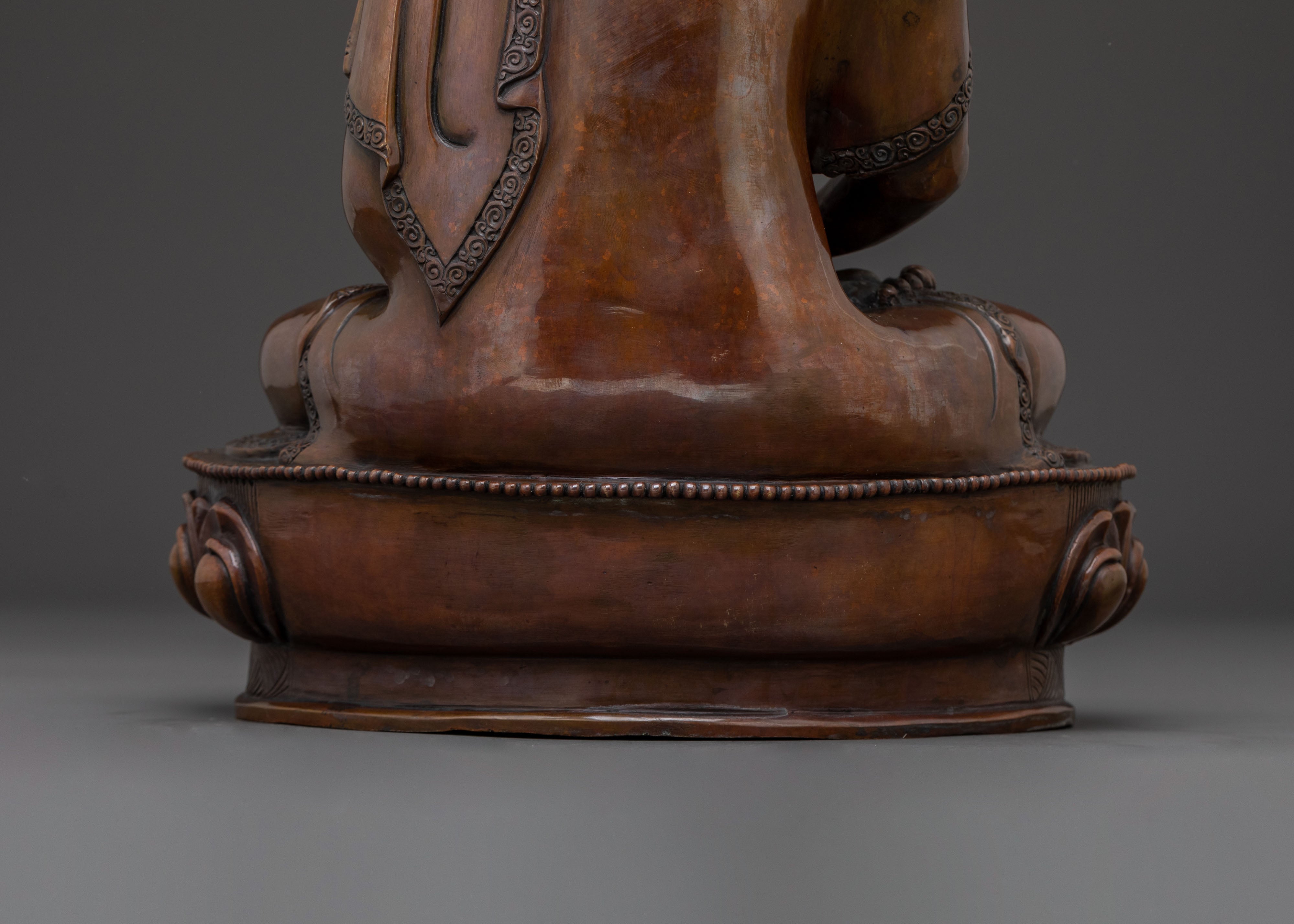 Amitabha Buddha Statue Infinite Light in Oxidized Copper