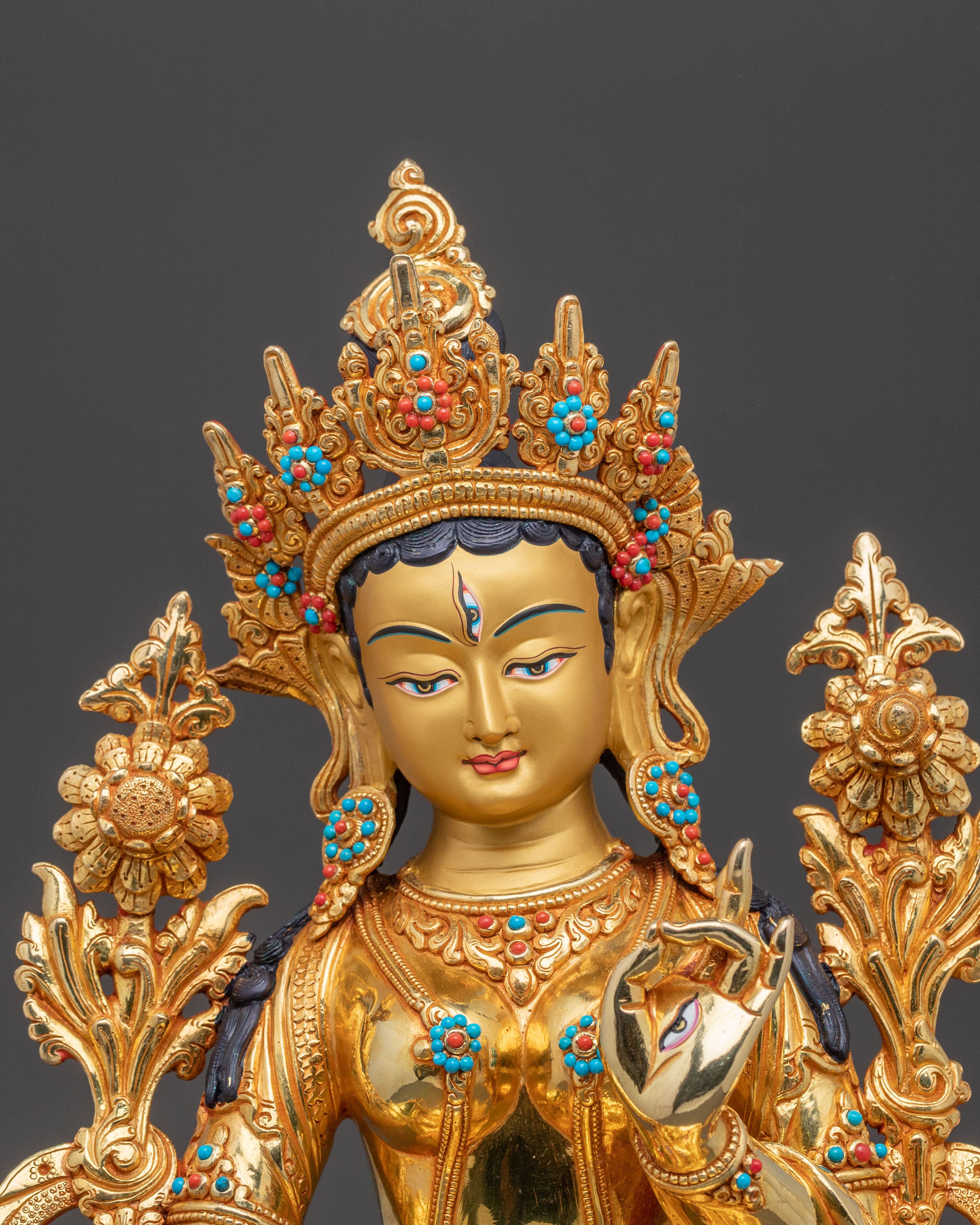 Exquisite Handcrafted White Tara Statue: The Peaceful Goddess