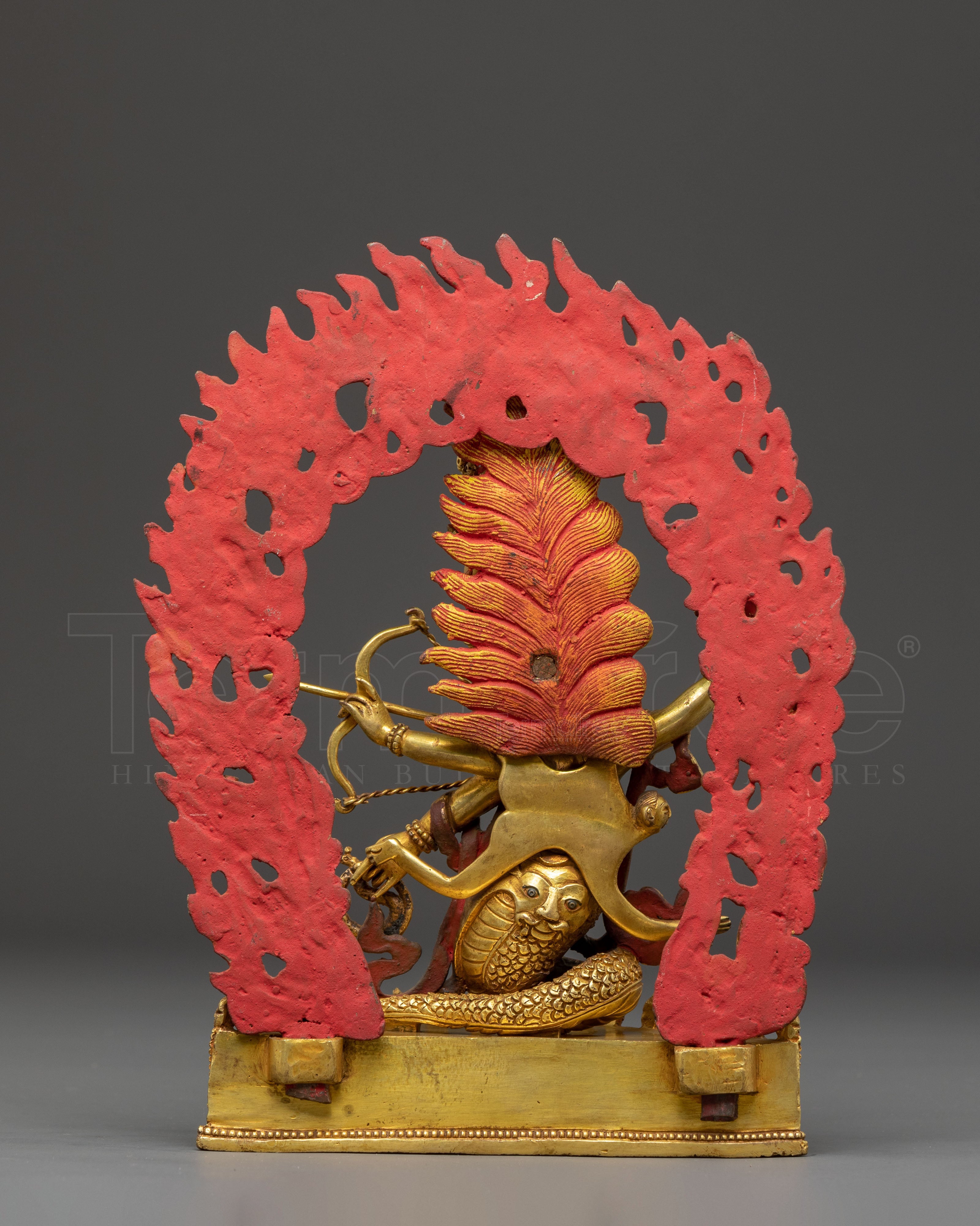 Golden Rahula Handmade Statue | Fierce Protector Deity