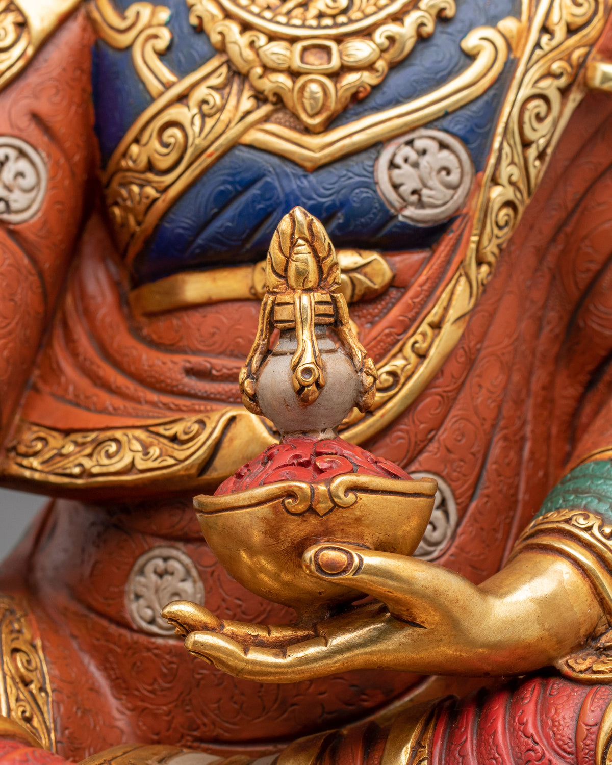Guru Rinpoche Sacred Figurine | Copper Sculpture