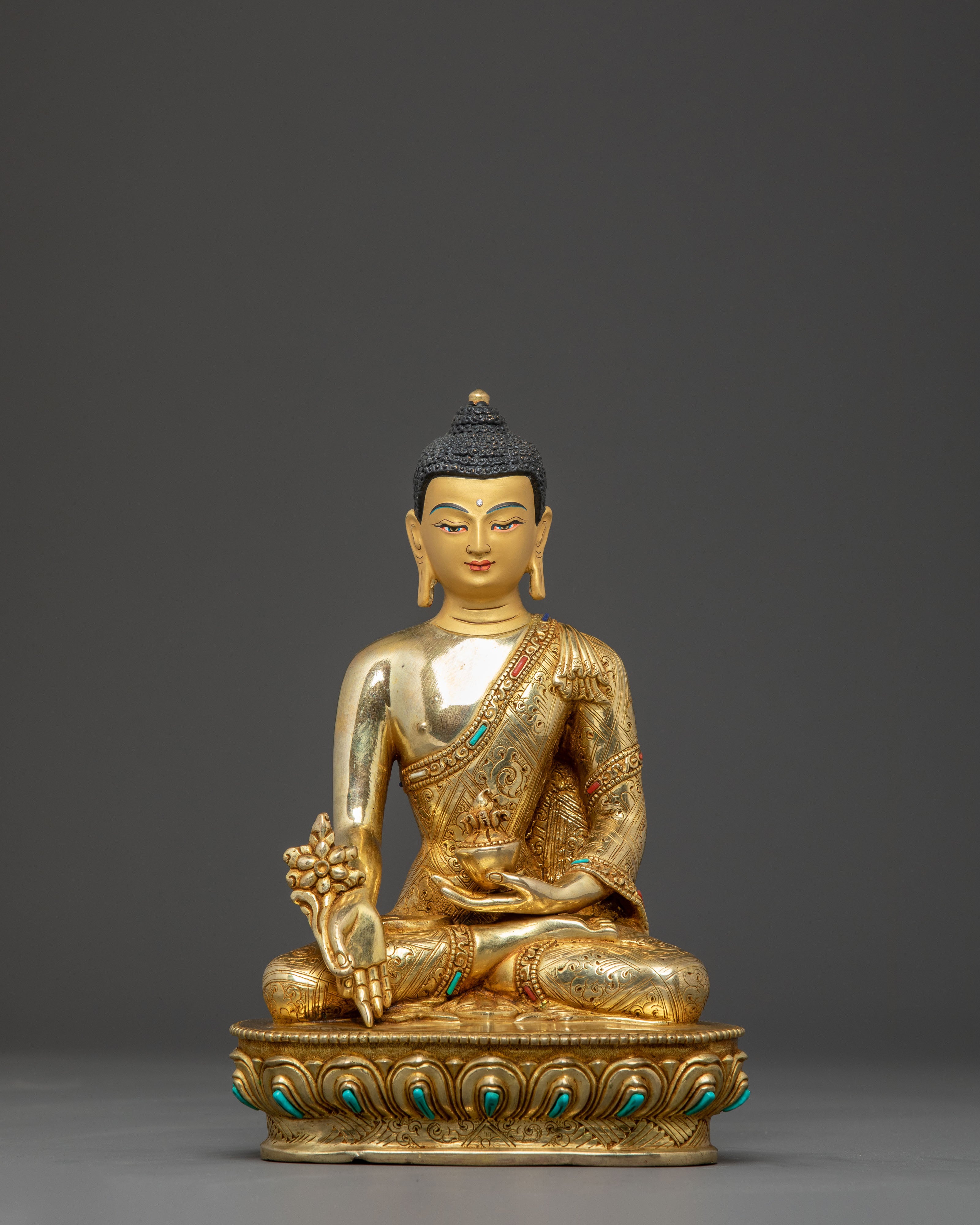 Medicine Buddha Handmade Golden Statue | Healing Buddha