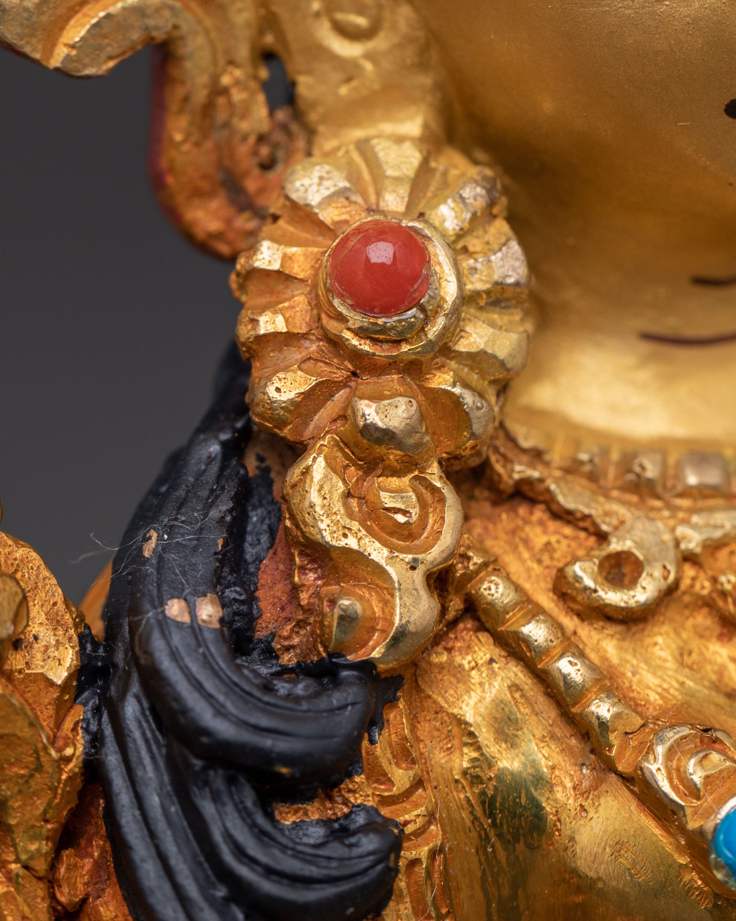 White Tara Traditional Statue – Gilded Copper & Gemstone Art
