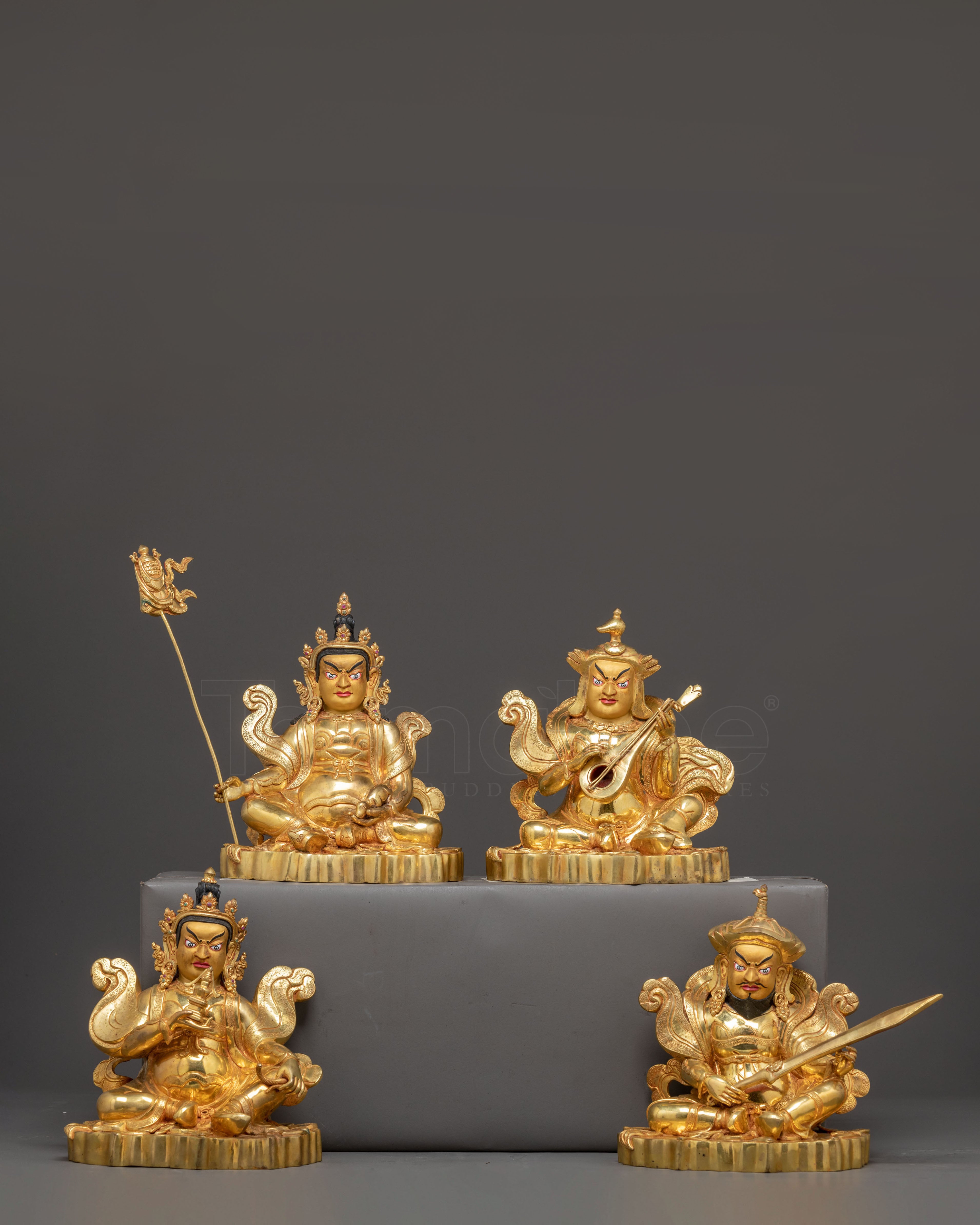 Handmade Four Heavenly King Chatur Maharaj Set | Powerful Protector Deities