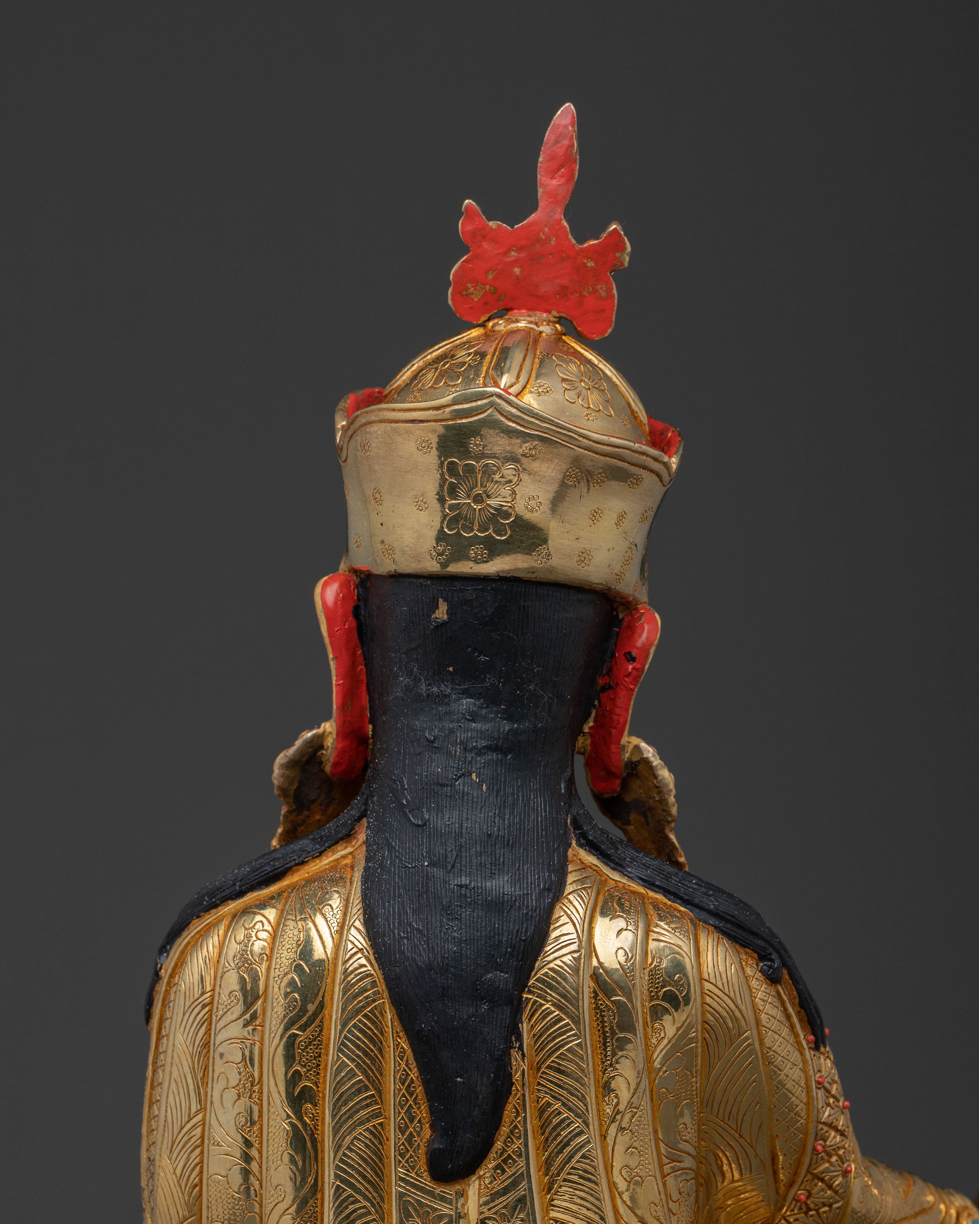 Guru Rinpoche Statue: 24K Gold Gilded Tantric Master
