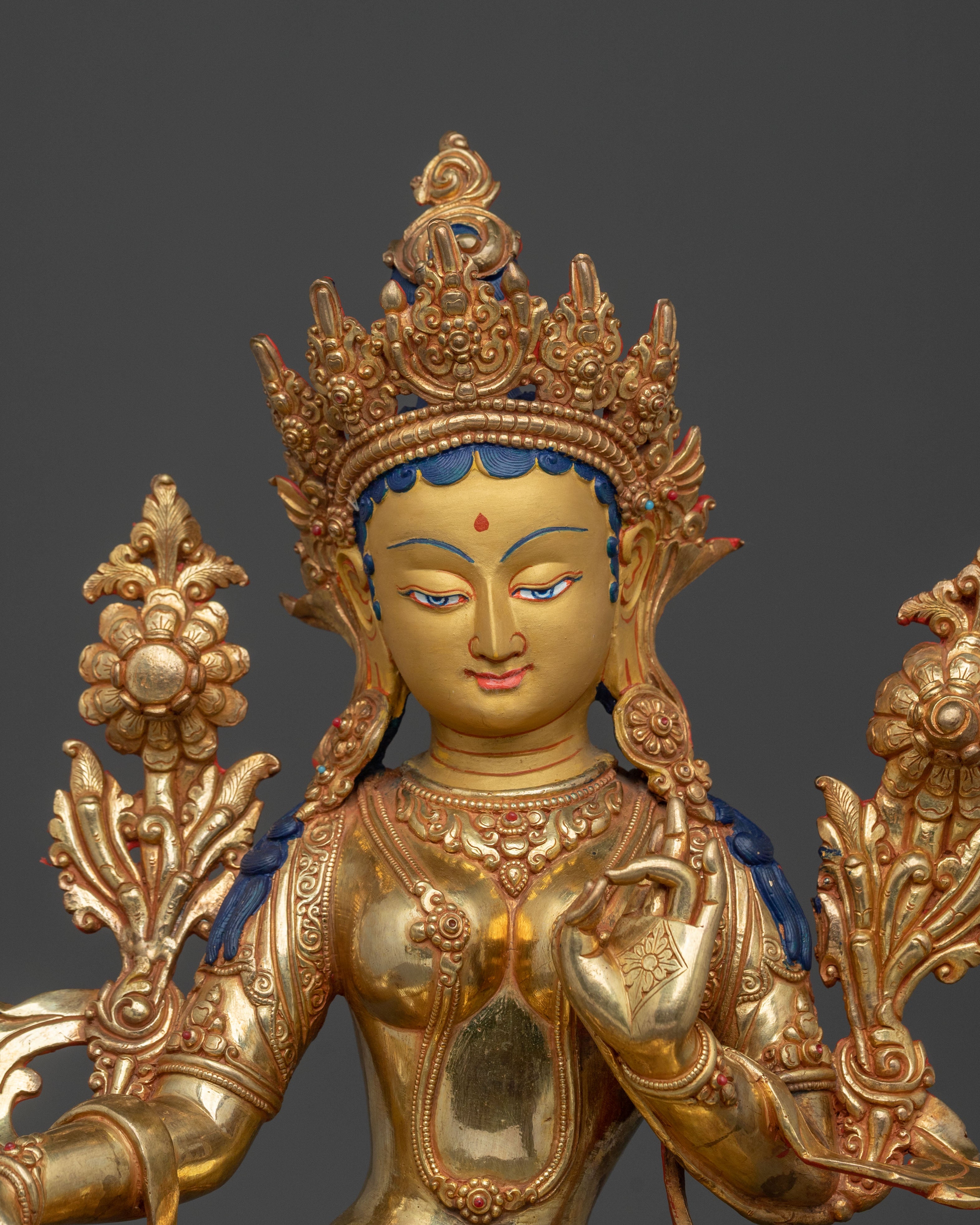 Green Tara Ritual Statue | | Handcrafted Buddhist Goddess Sculpture