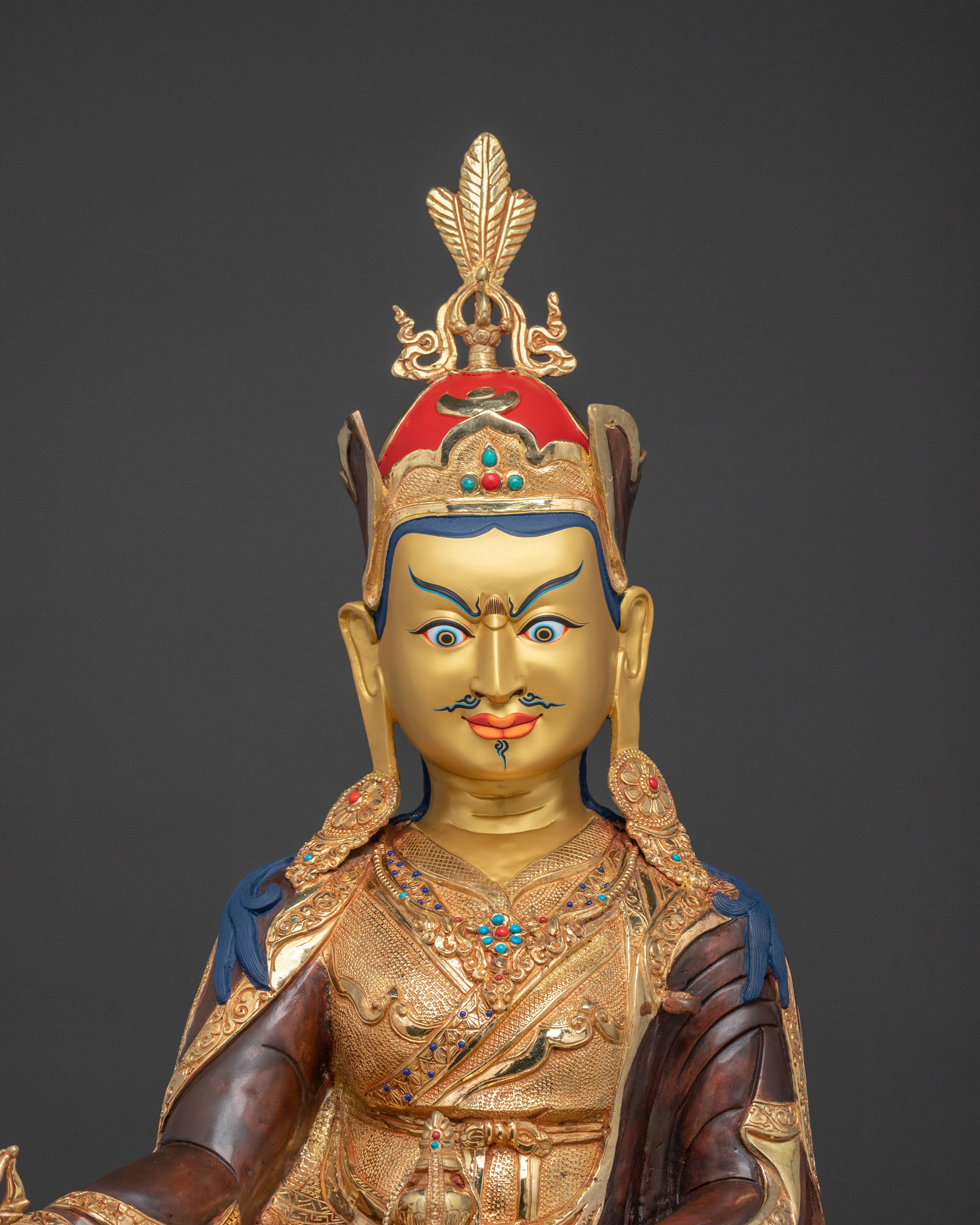 Guru Rinpoche Sacred Protector Statue | Tibetan Buddhist Altar Decor