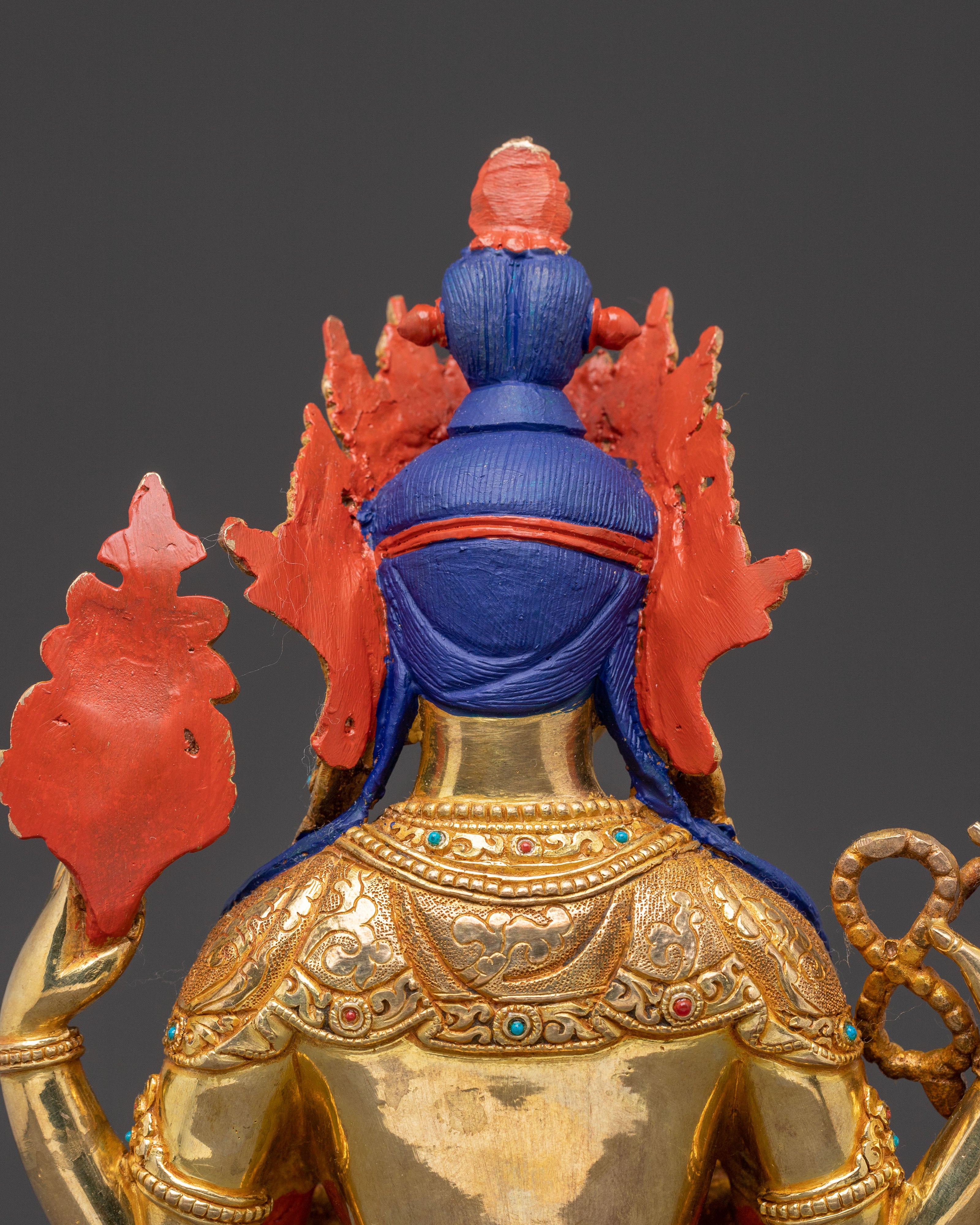 24K Gold Gilded Copper Statue of Chenrezig – Exquisite Nepali Art