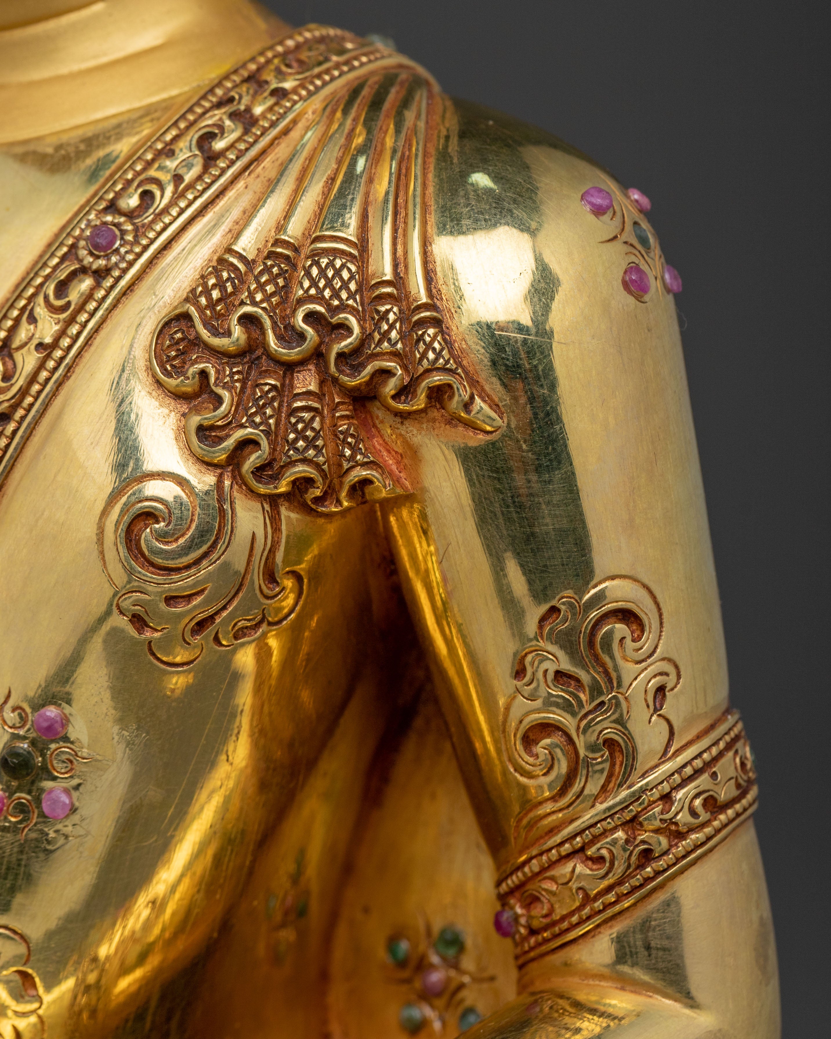 Shakyamuni Buddha: Handcrafted 24K Gold Gilded Statue
