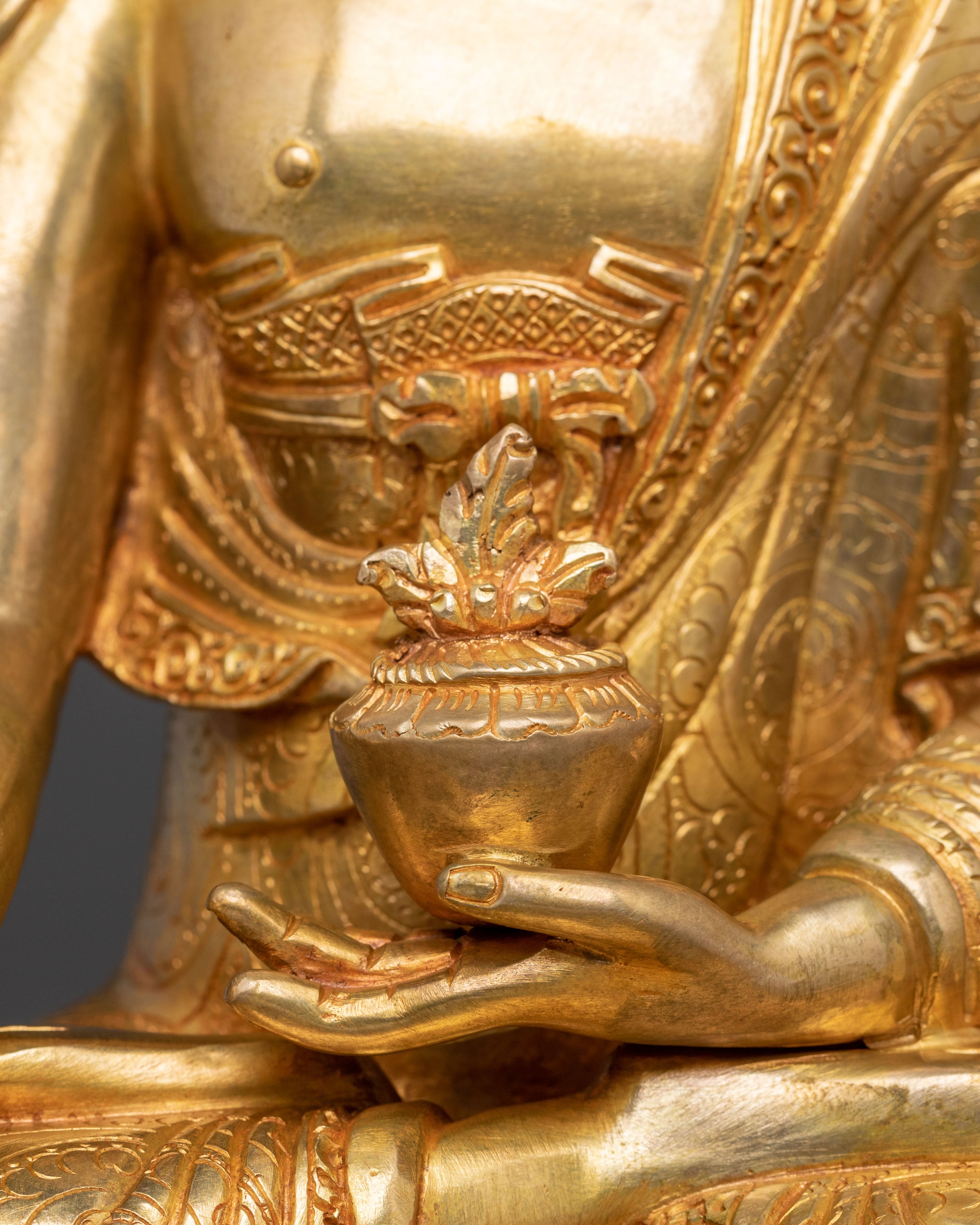24K Gold Gilded Medicine Buddha Sacred Statue – Healing Radiance