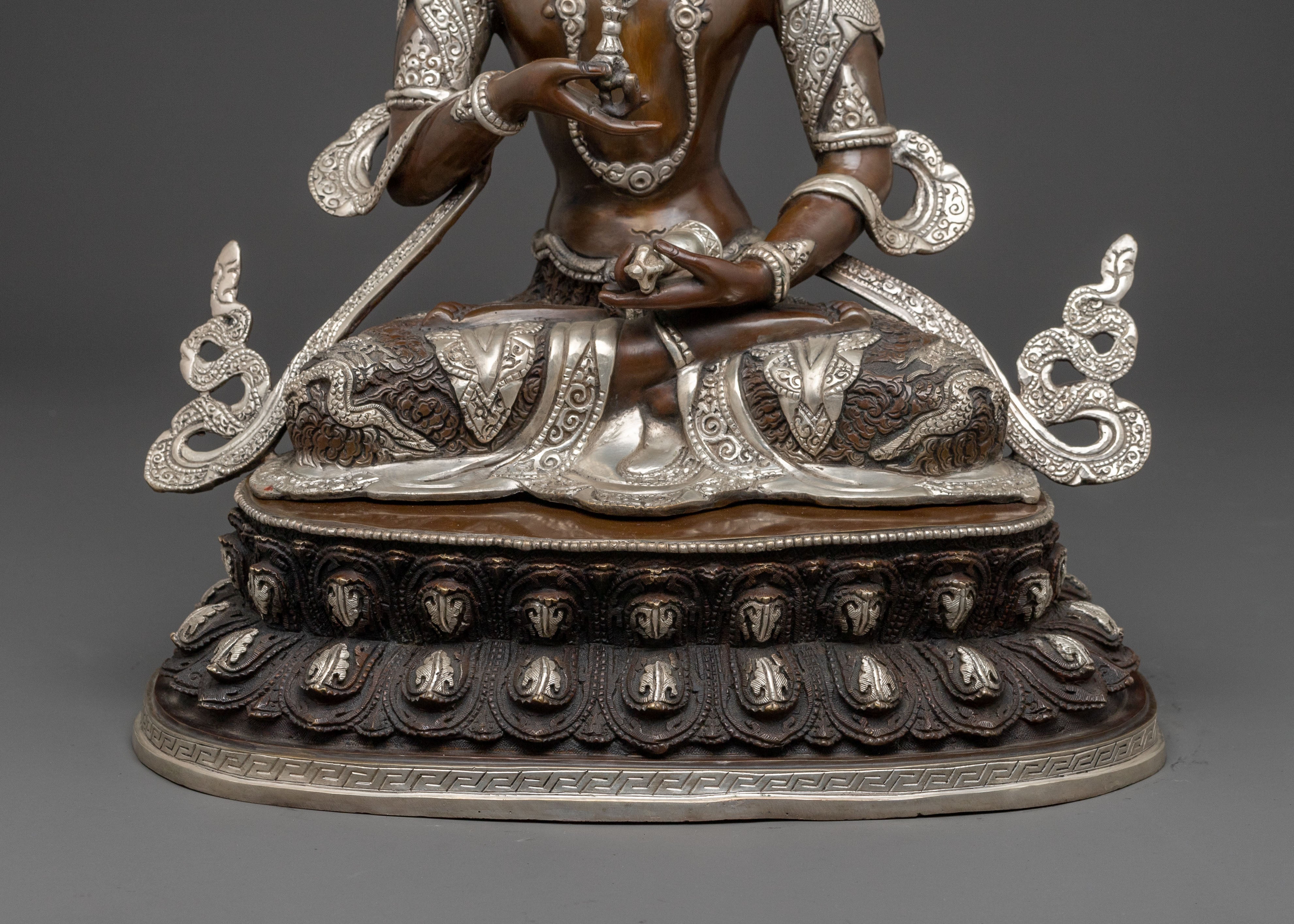 Vajrasattva Statue for Decor: Oxidized Copper Art