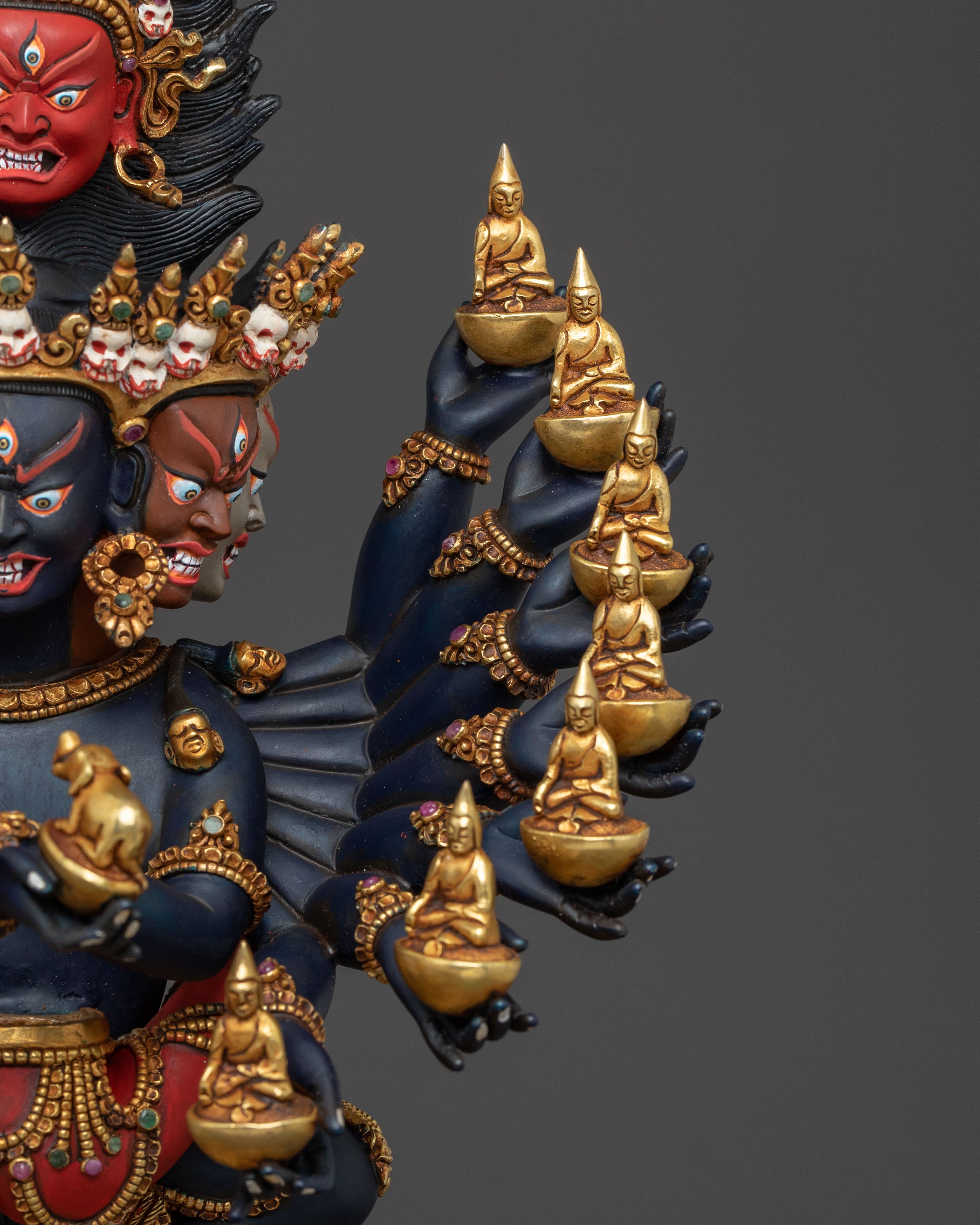 Hevajra 24k Gold Gilded Statue | Union of Wisdom