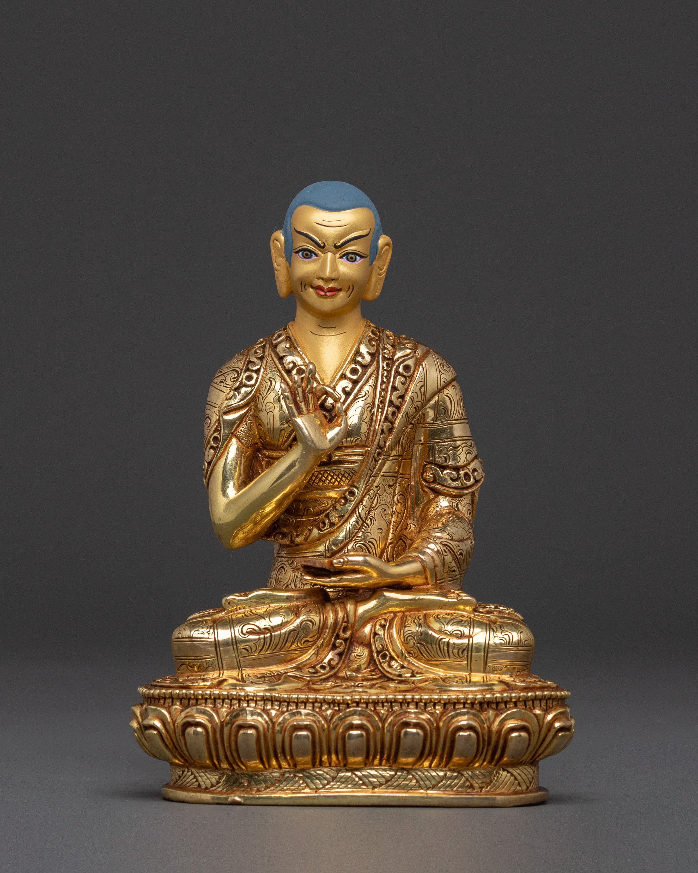 Sacred Tsongkhapa Statue with Disciples | Symbol of Wisdom