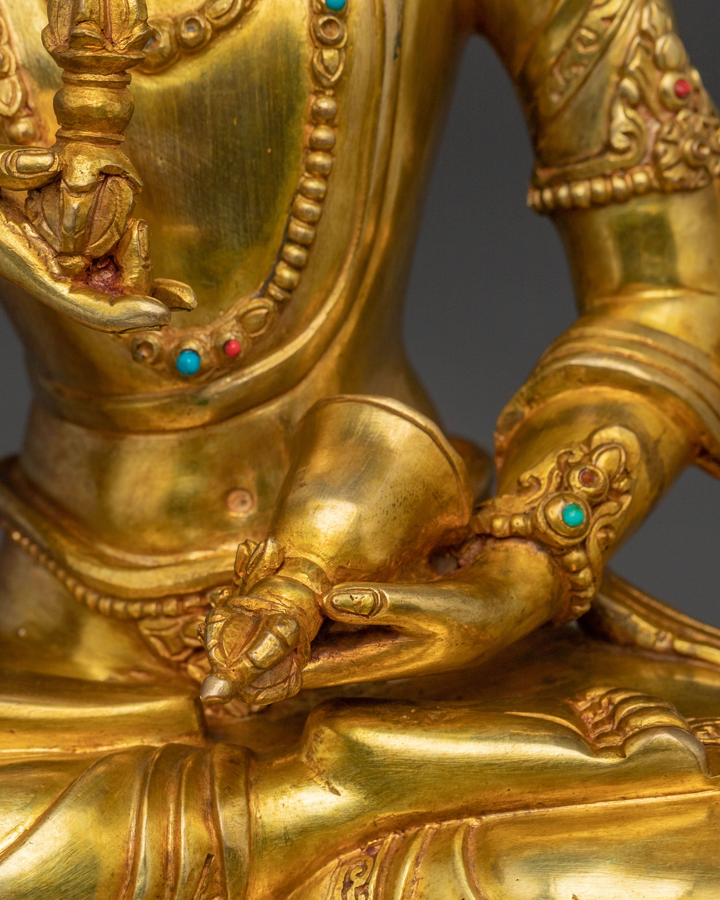 Vajrasattva Embodiment of Purity – Handcrafted 24K Gold Gilded Statue