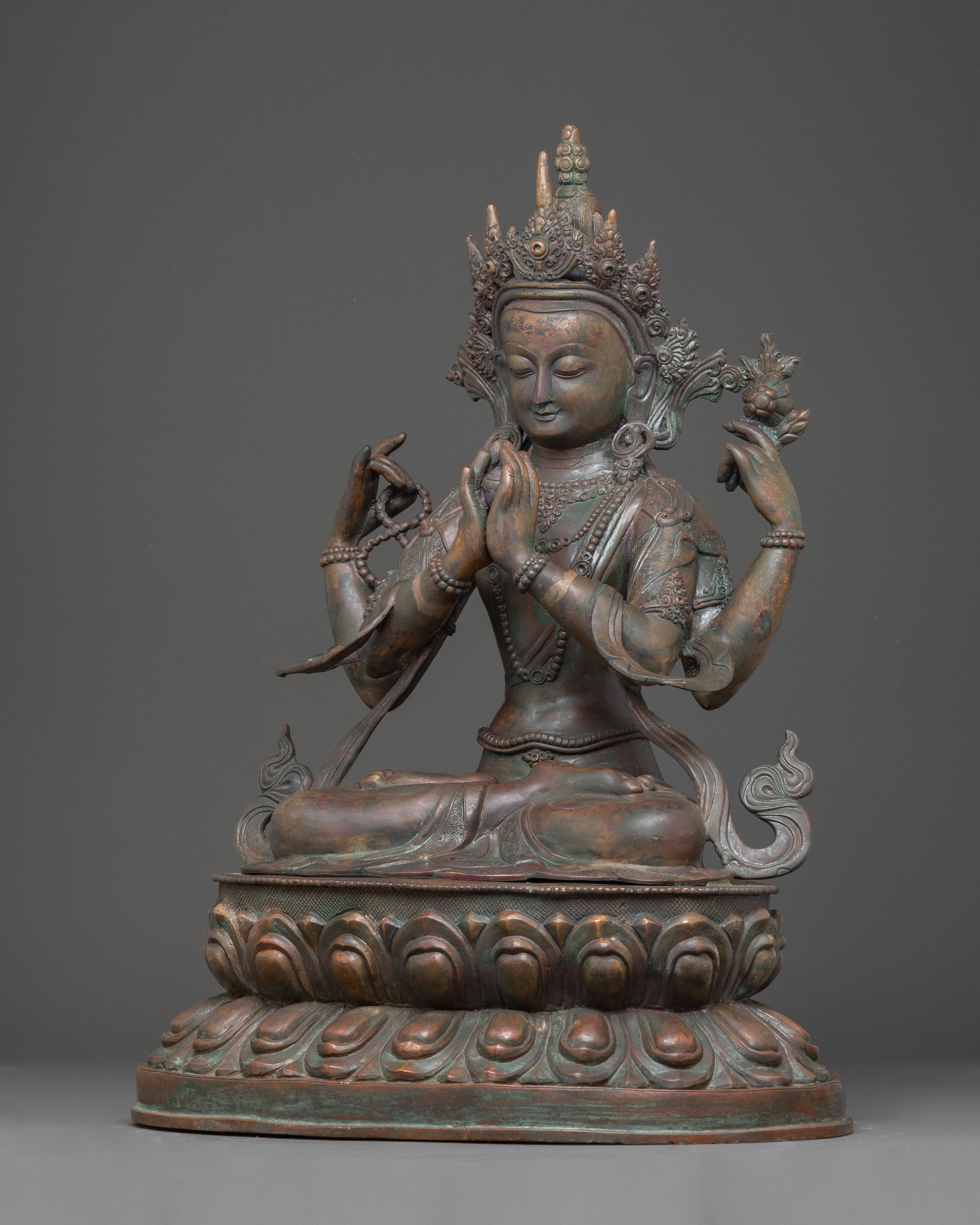 Handmade Chenrezig Statue of Wisdom | Bodhisattva Avalokiteshvara Sculpture