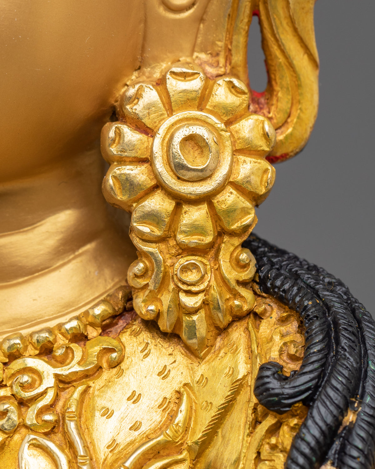 Chenrezig 24K Gold Gilded Sculpture | Compassion in Every Gaze