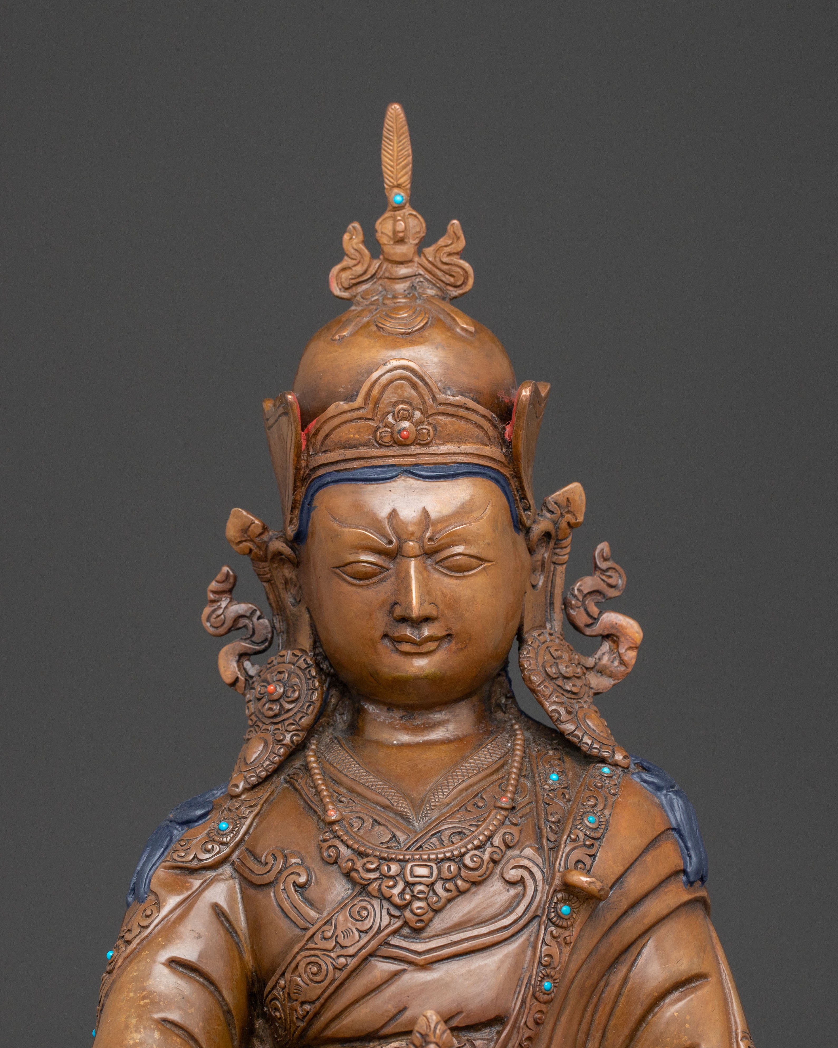 Tibetan Vajra Master Guru Rinpoche Statue | Spiritual Altar Piece