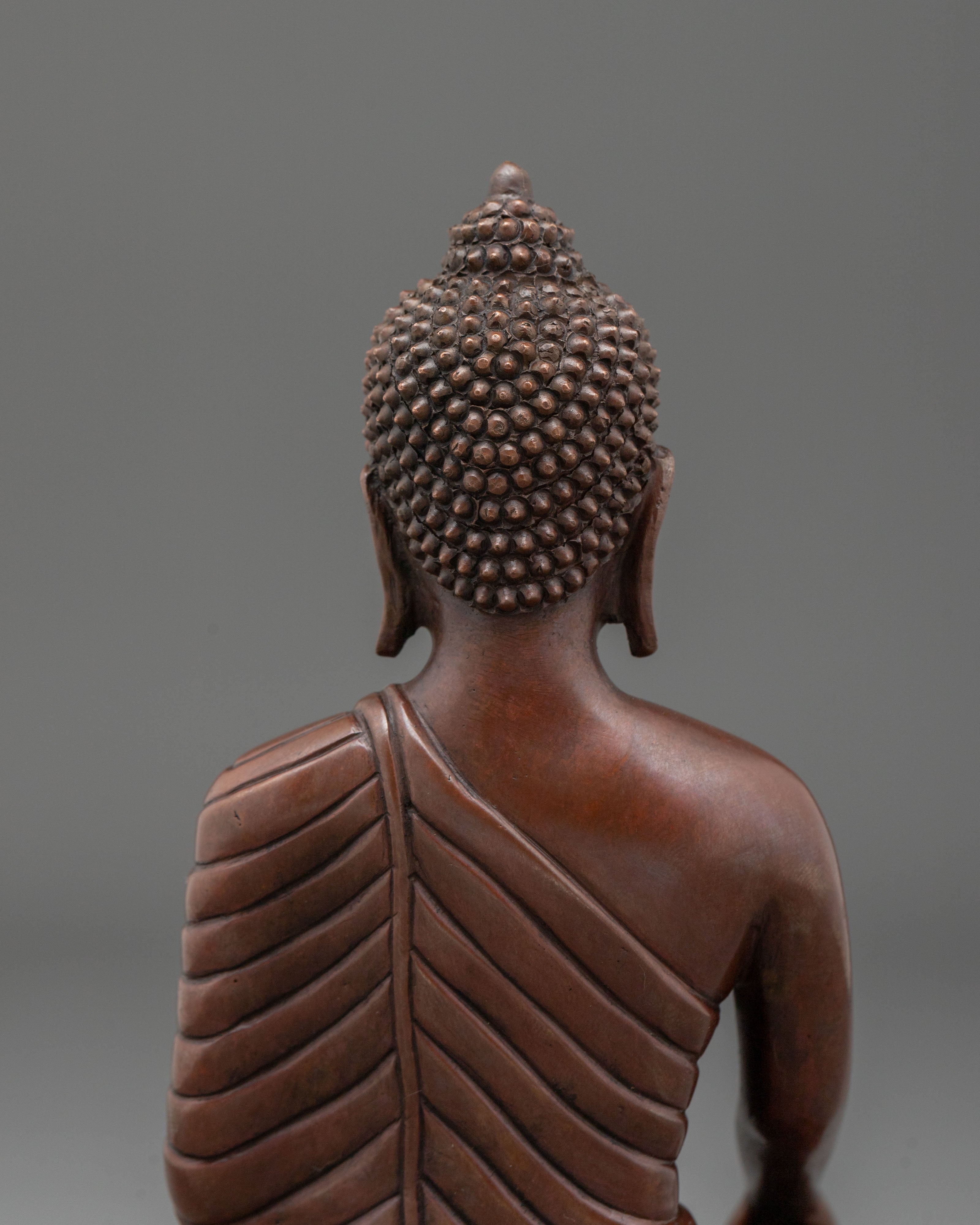 Shakyamuni Buddha Figurine | Oxidized Copper Sculpture