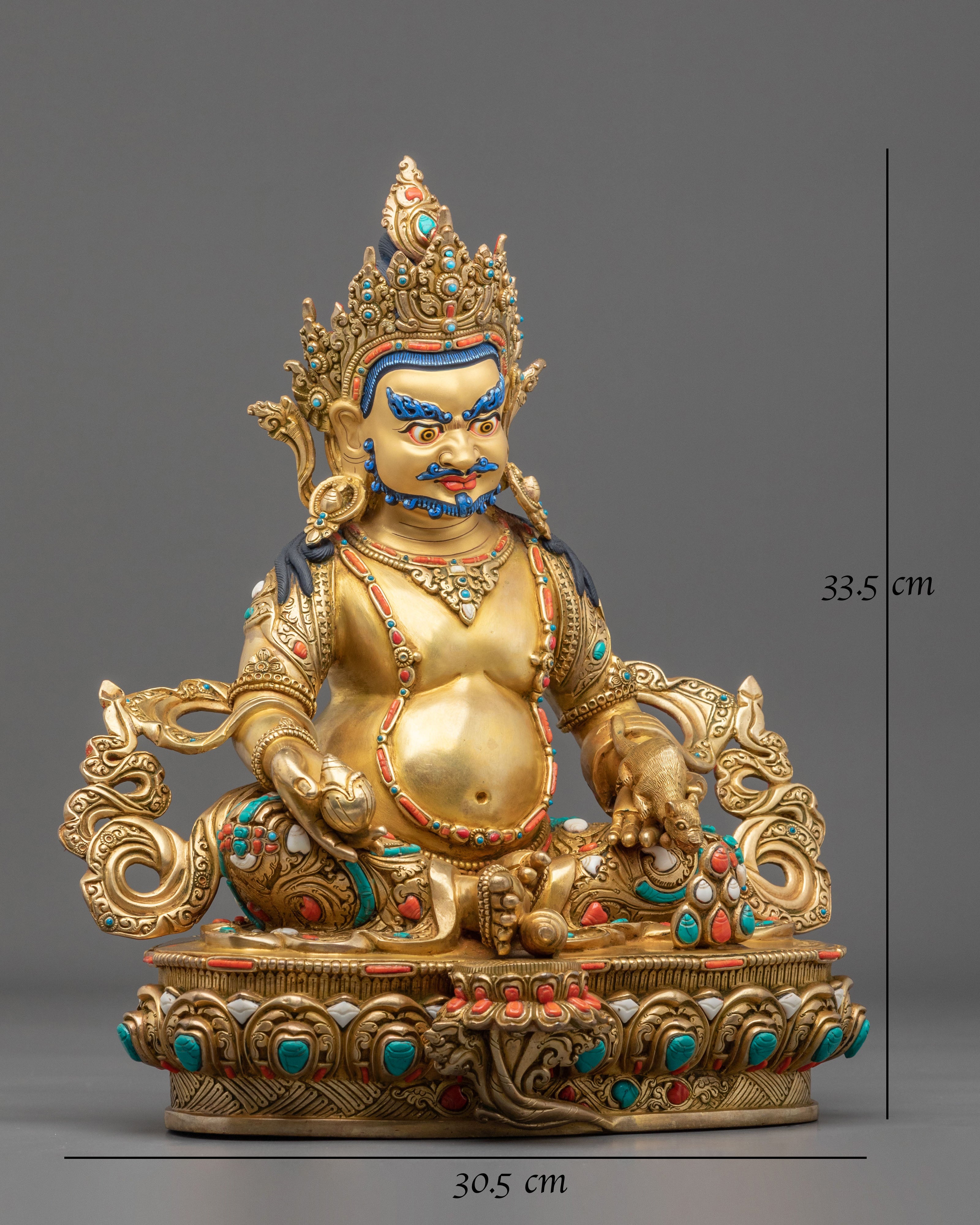 Tibetan Deity Dzambhala Copper Sculpture | Home Decor