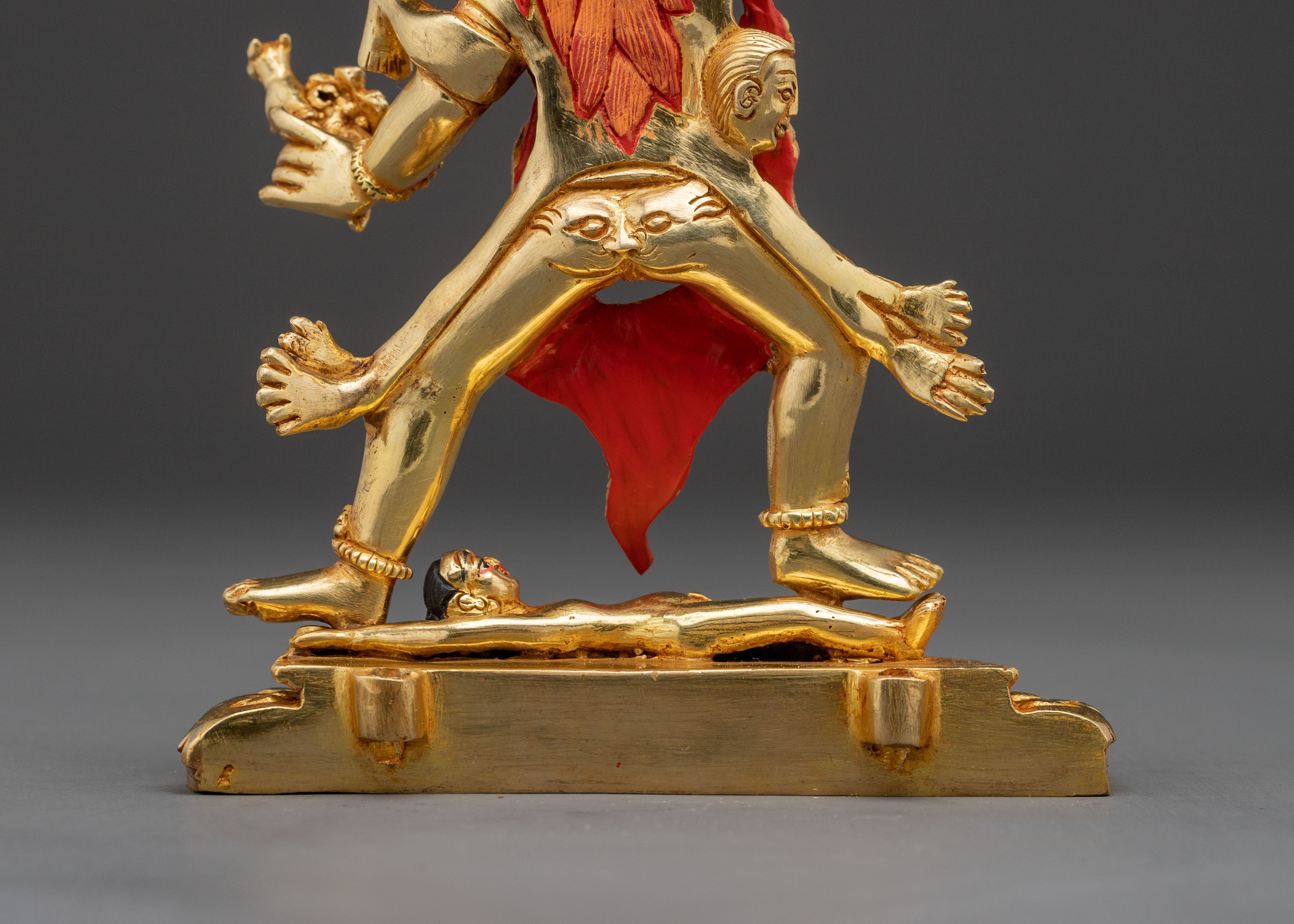 24k Gold Gilded Ekajati Statue: Fierce Protector