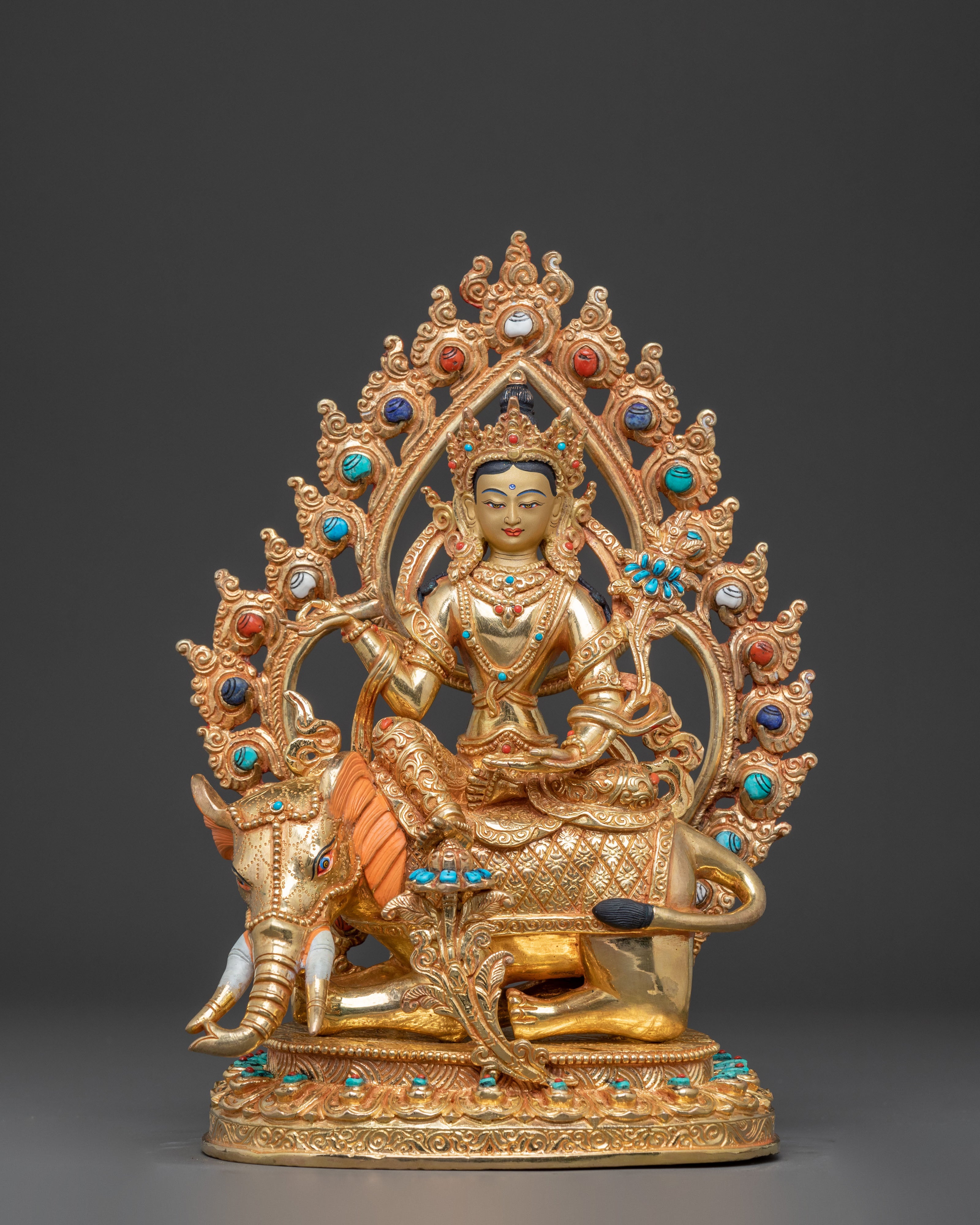 Simhanada Manjushri and Samantabhadra Statue Set