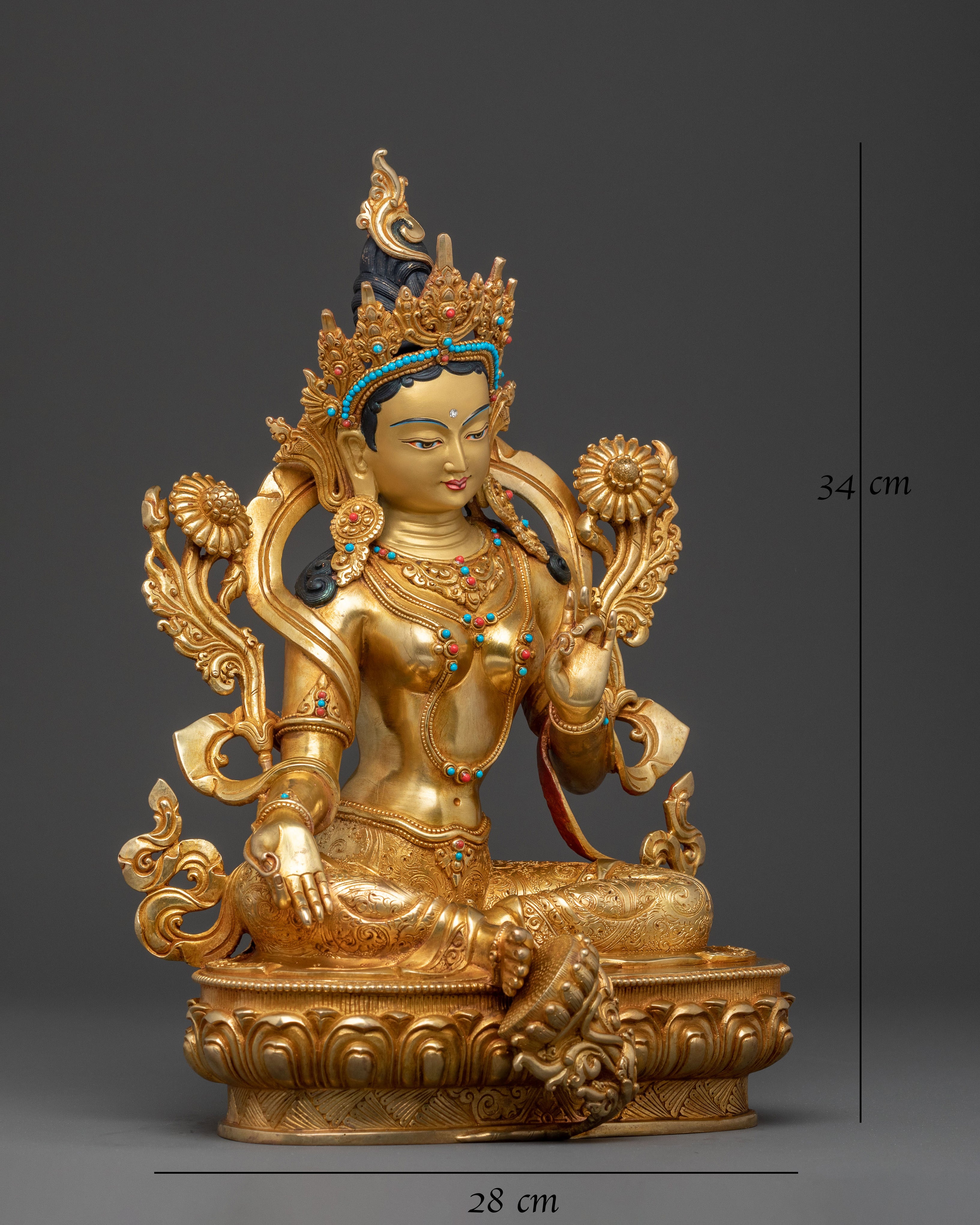 Green Tara Mother Figure: Buddhist Statue