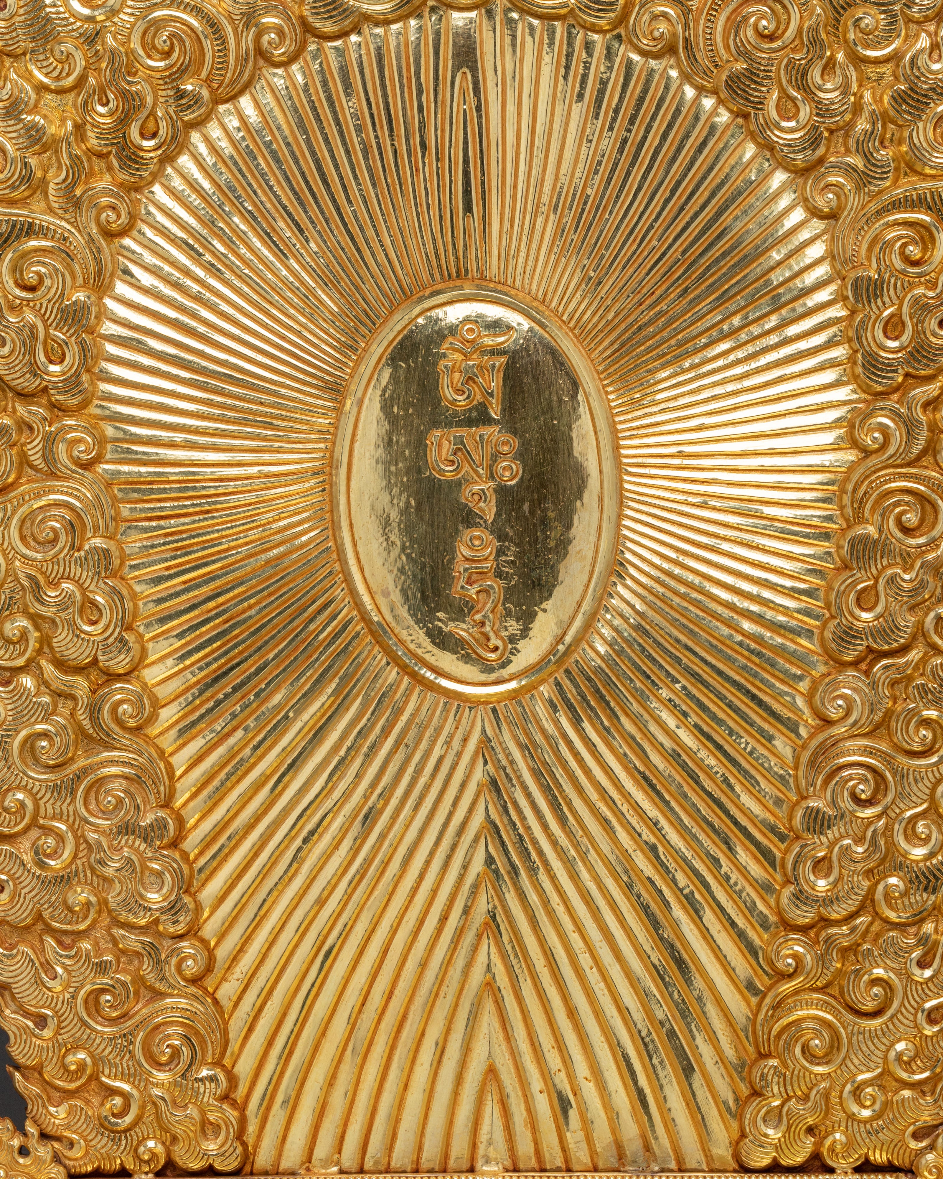 Standing Guru Rinpoche Sacred Sculpture | 24K Gold Gilded