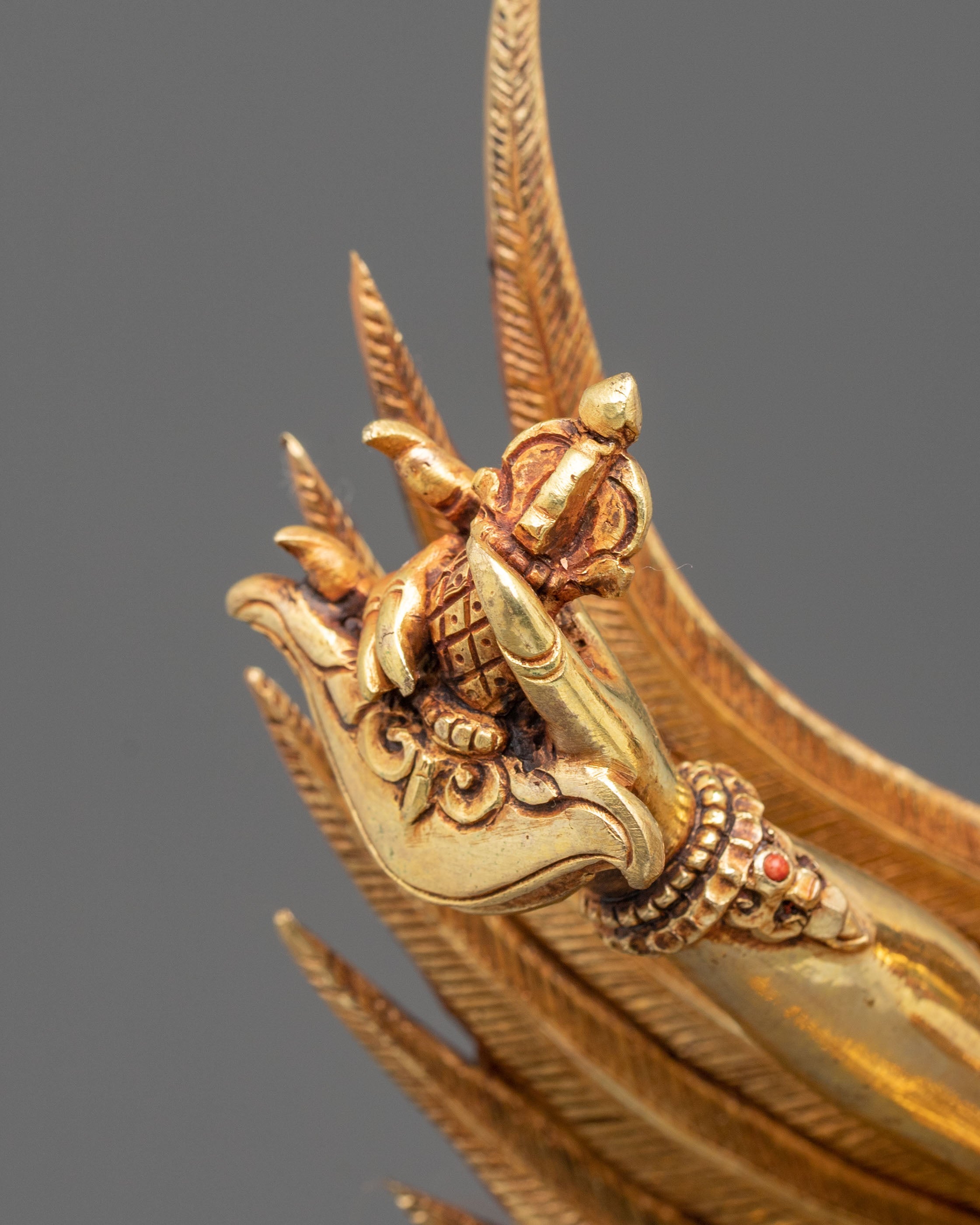 Garuda Spiritual Statue | Handcrafted 24K Gold Gilded Figurine